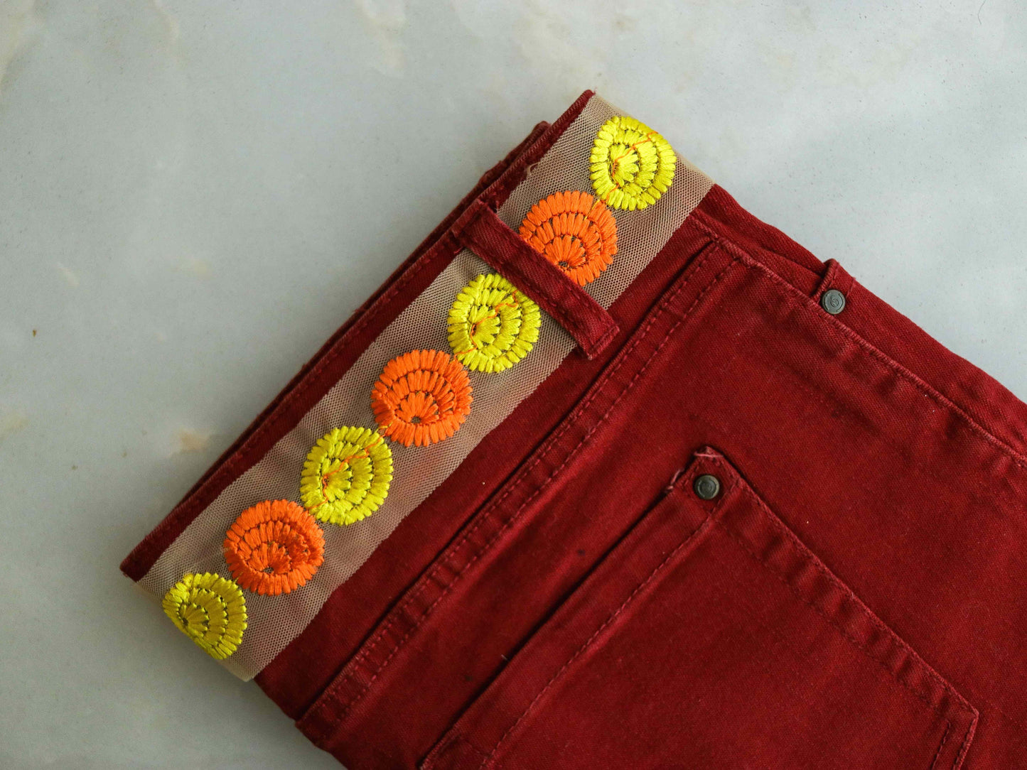 Orange Yellow Floral Phulkari Trim,Embroidered Trim,Indian Fabric Border,Floral Yellow Net Lace,Boho Orange Floral Saree Border,Price/mtr