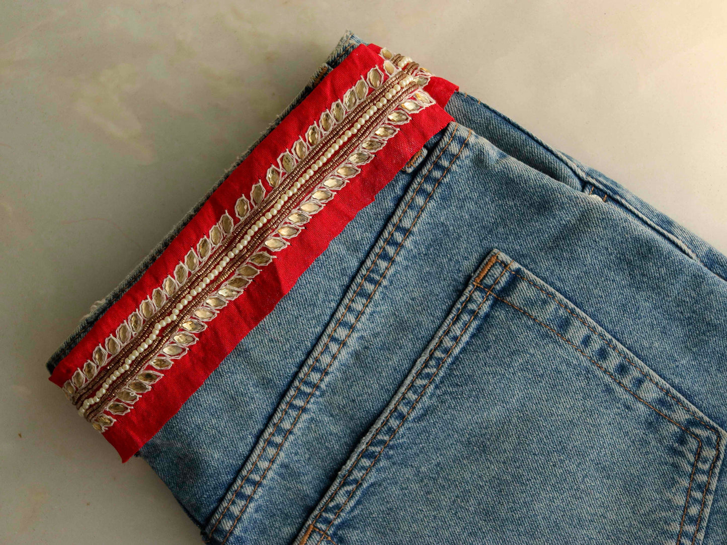 Red Gold Embroidered Floral Trim,Handmade Red Bridal Border,Indian Fabric Trim,Designer Red Gold Saree Border,Price/mtr