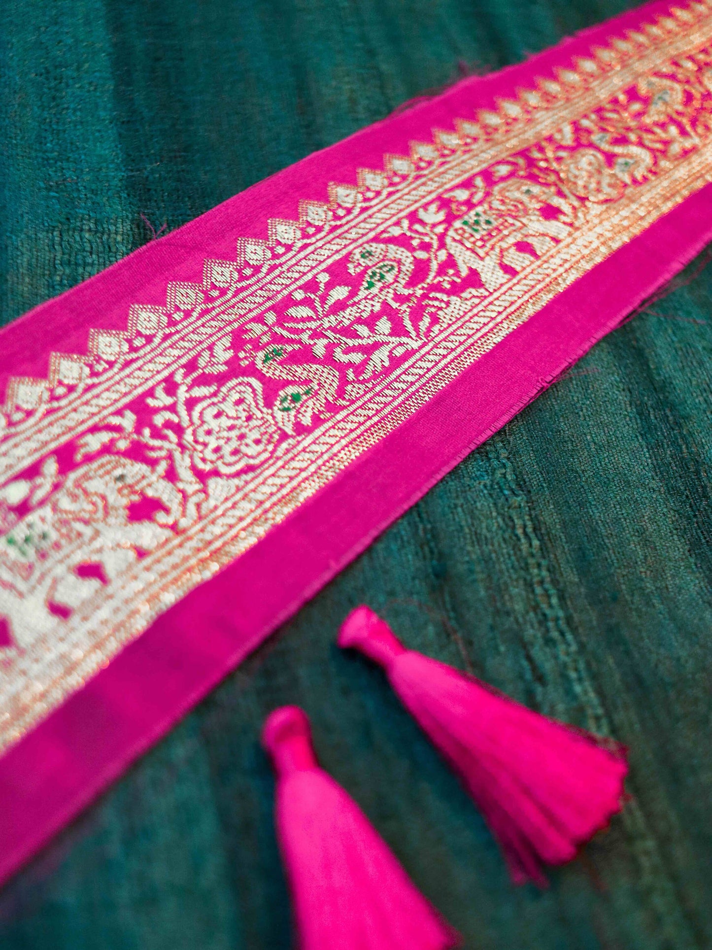 Purple Peacock Elephant Banarasi Trim,Handmade Purple Banarasi Border,Indian Brocade Lace,Designer Bird Saree Border,Price/mtr