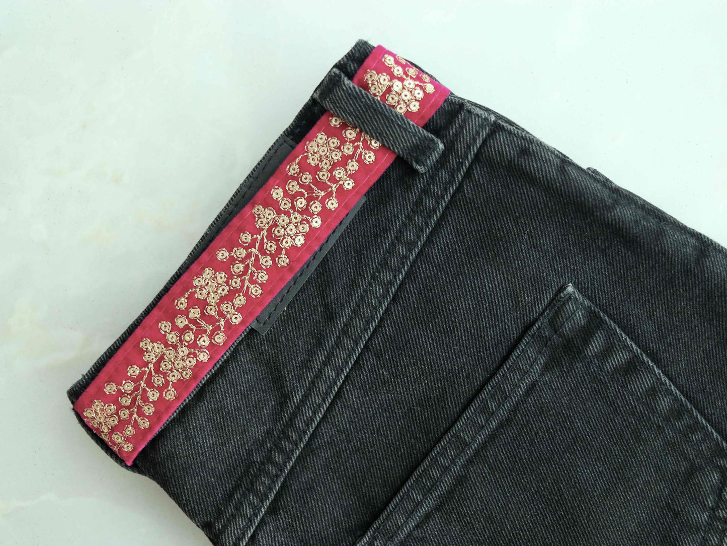 Pink Gold Floral Velvet Trim,Indian Floral Embroidered Border,Pink Gold Floral Lace,Velvet Saree Border,Price/mtr