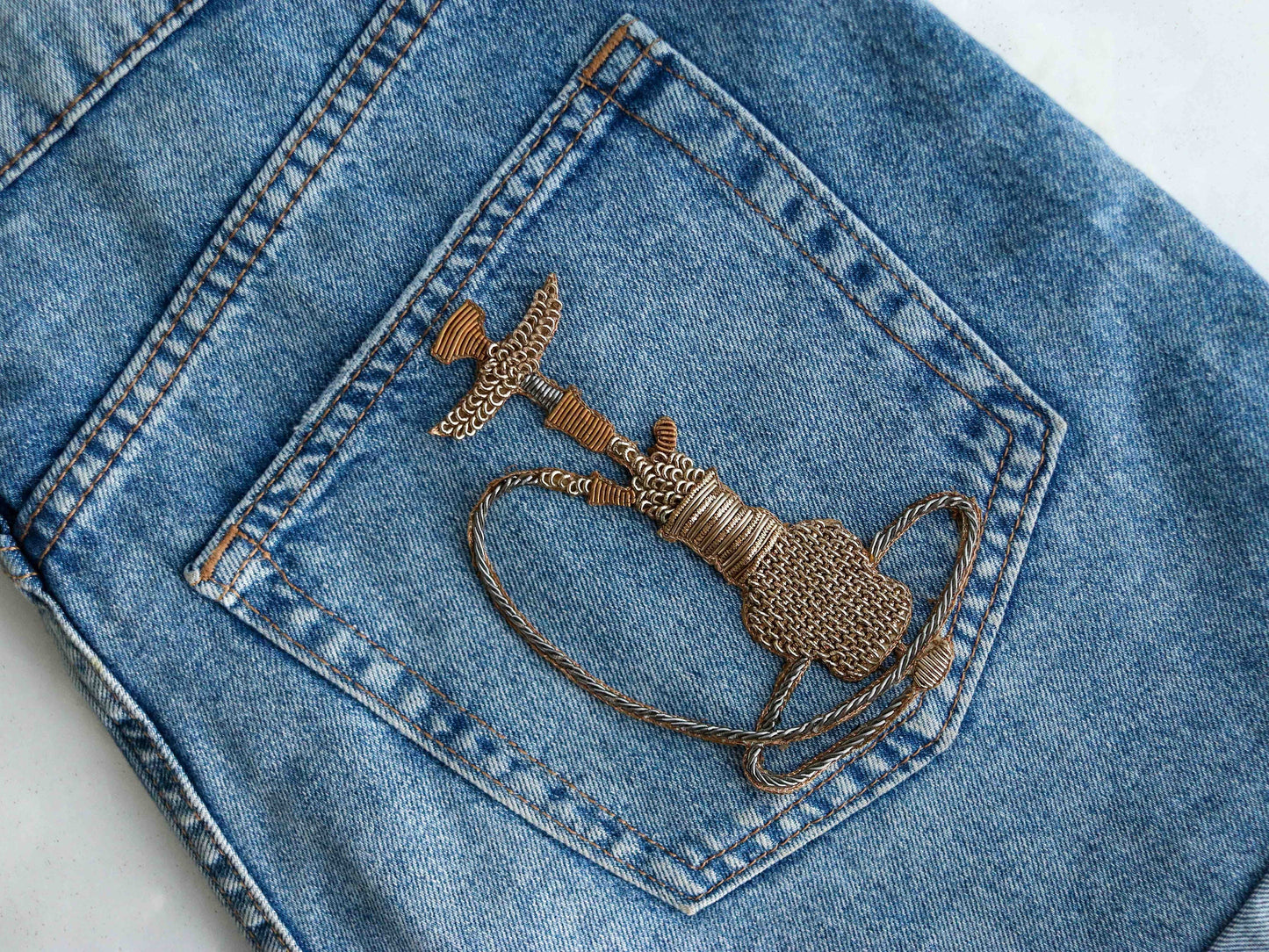 Quirky Gold Hookah Embroidered Patch,Handmade embroidered applique,Golden Smoking Shisha Patch,Sew on applique,DIY Patch