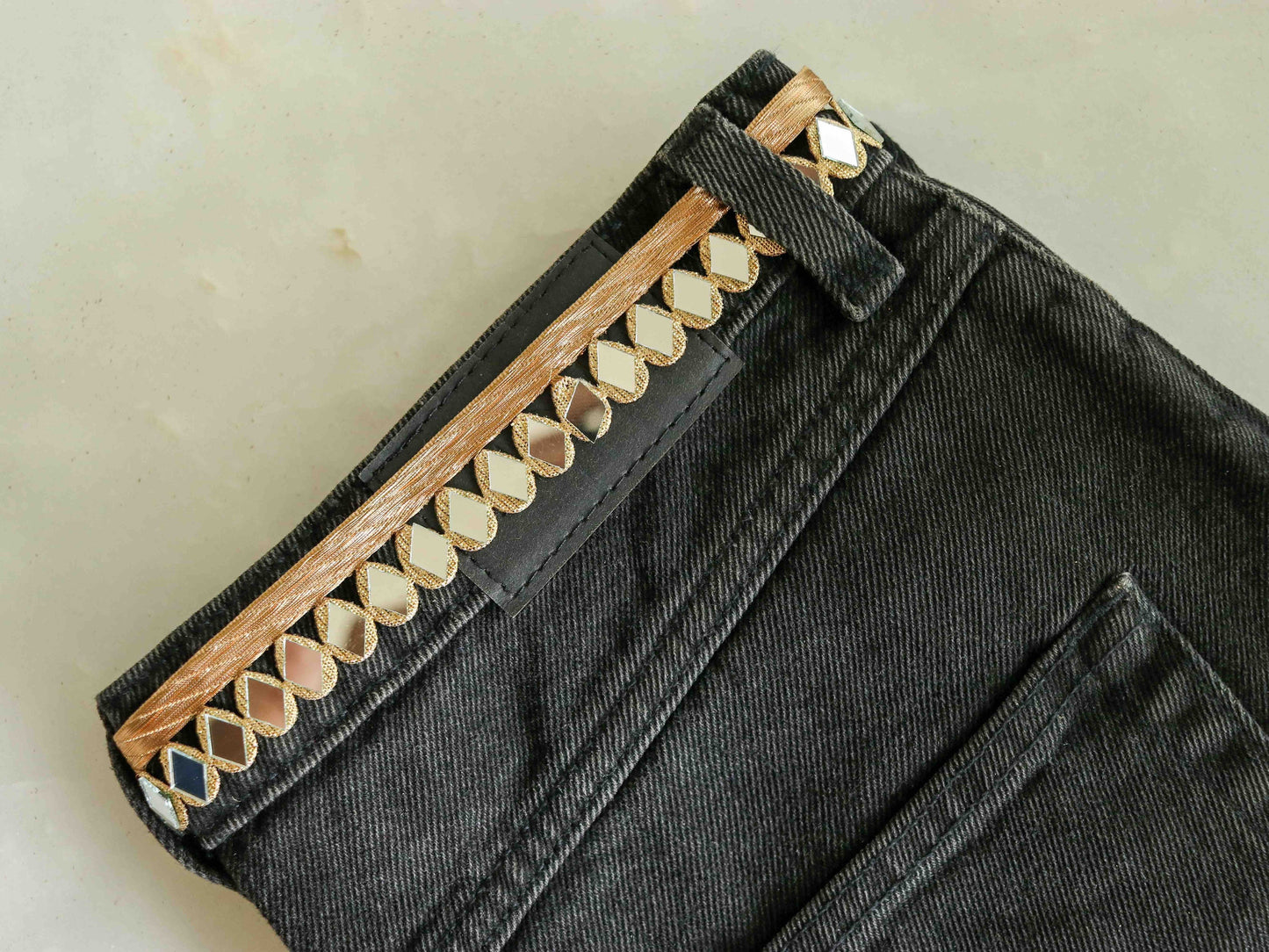 Cutwork Mirror Embroidered Fringe Trim,Handmade Diamond Mirror Indian Border,Bridal Mirror Lace,Mirror Saree Border,Price/mtr