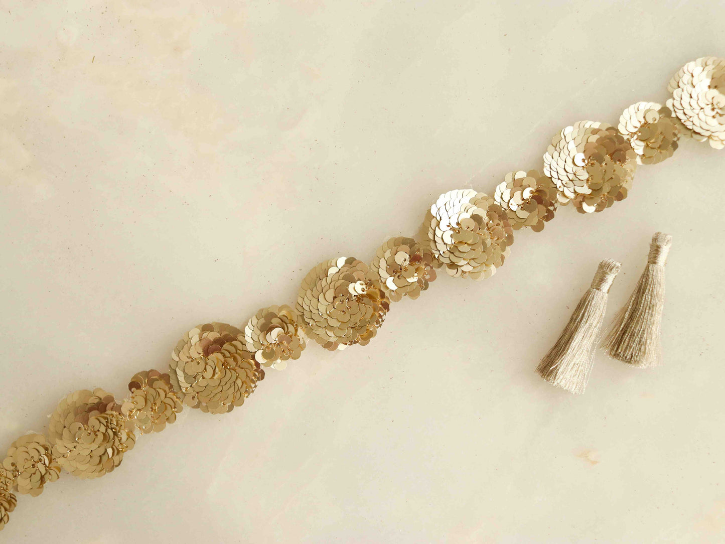 Gold Sequin Floral Embroidered Trim,Cutwork Floral Sequin Border,Gold Sequin Lace,Indian Fabric Gold Saree Border,Price/mtr