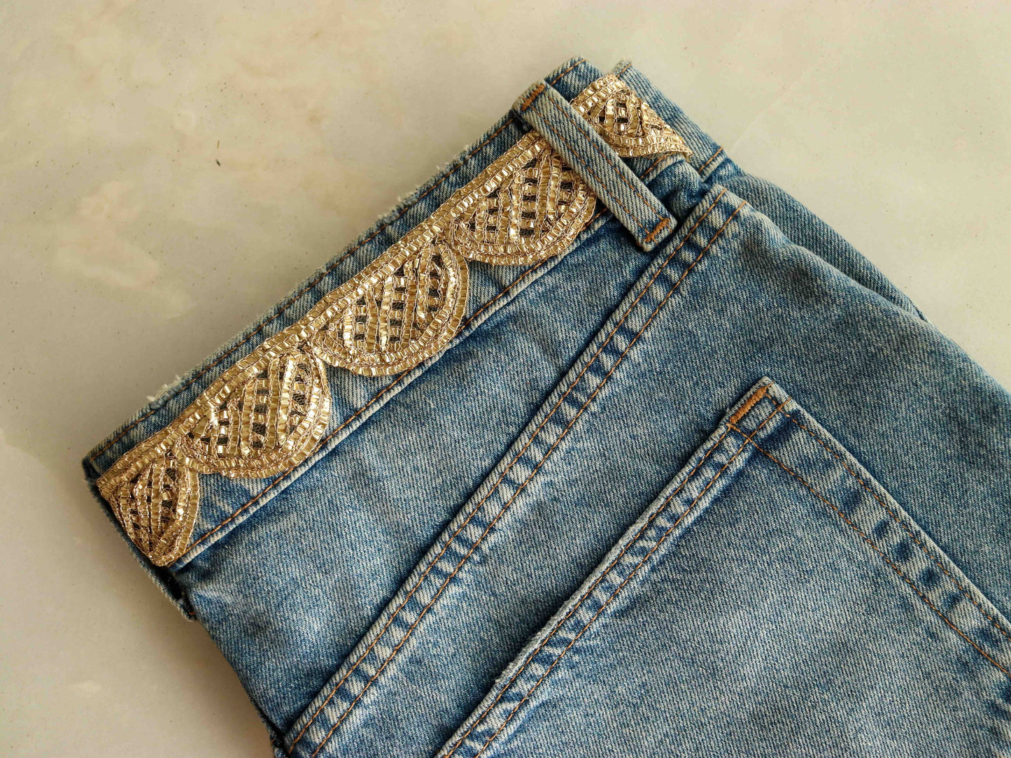 Gold Foil Scallop Cutwork Trim,Handmade Rose Gold Border,Boho Lattice Lace,Royal Indian Designer Fringe Trim, Gota Saree Border,Price/mtr