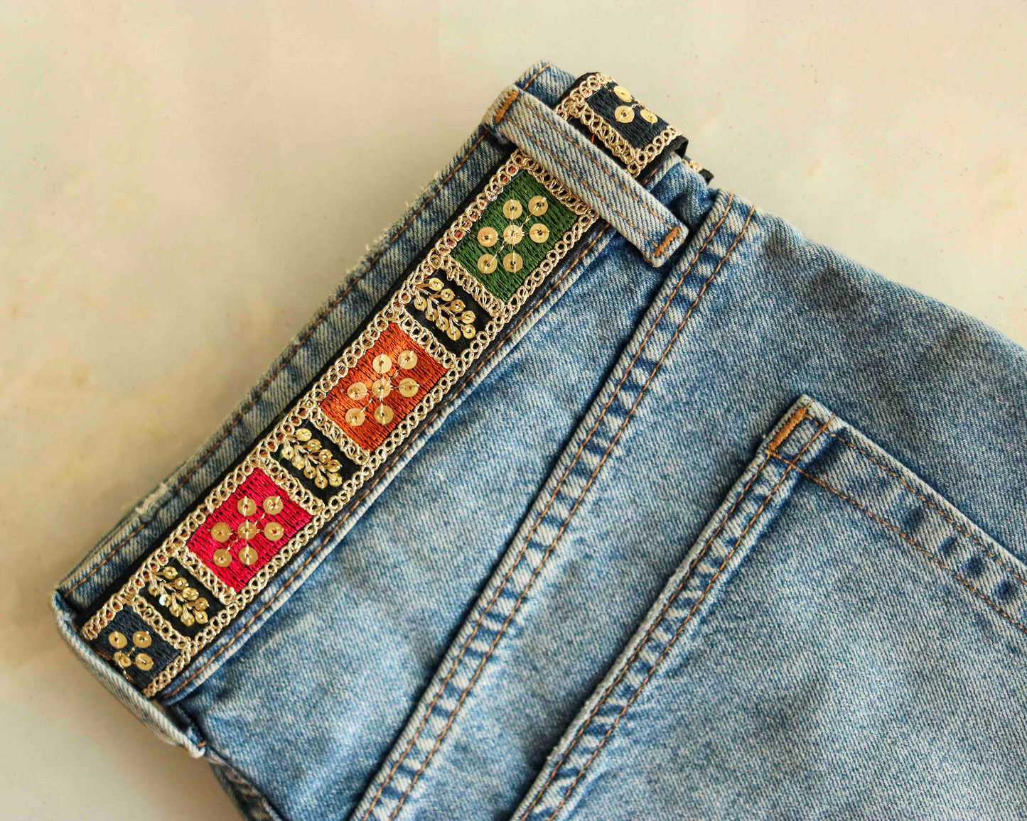 Black Multicolour Patchwork Embroidered Trim,Boho Colourful Gold Zari Sequin Border,Square Patchwork Lace,Indian Saree Border,Price/mtr