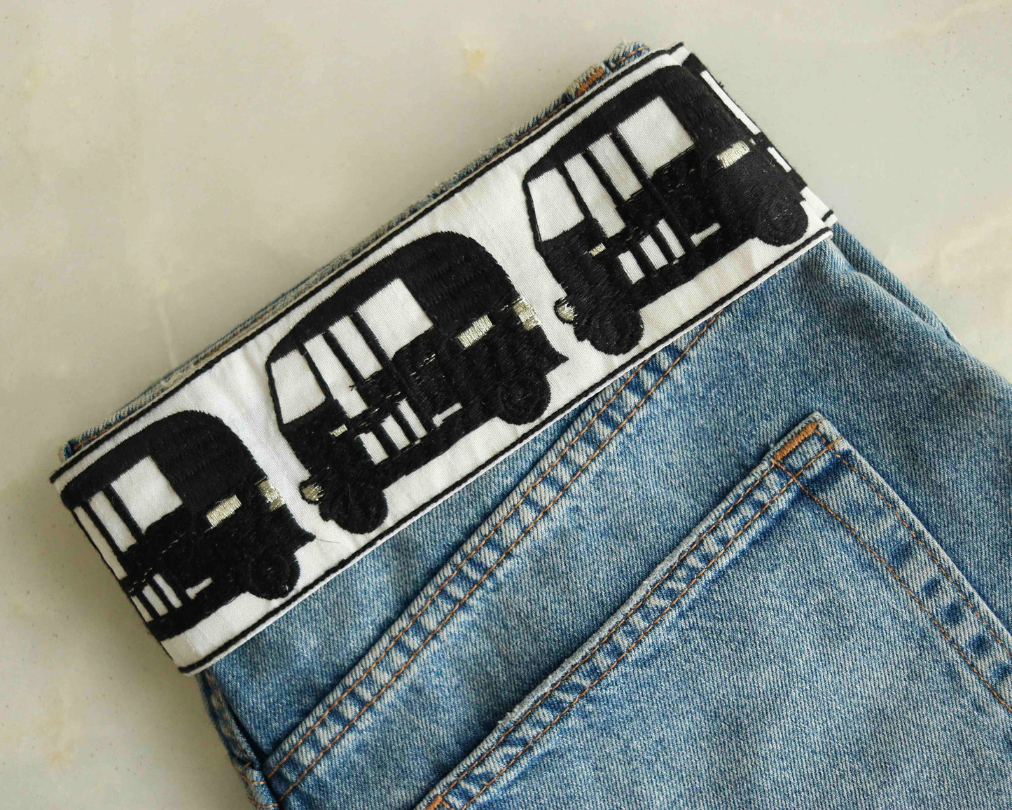 Black White Tuktuk Embroidered Trim,Quirky Auto Border,Rickshaw Embroidered Lace,Boho Vehicle Trim,Indian Quirky Saree Border,Price/mtr