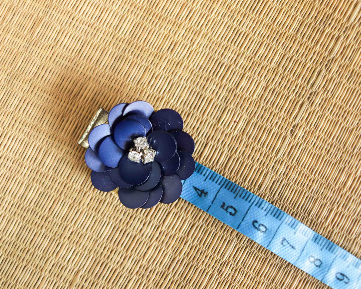 Dark Blue Sequin Floral Buttons,Handmade Deep Blue Rose Buttons,Floral Charms,Jacket Tote Bag Sherwani Kurta Buttons,2 pcs