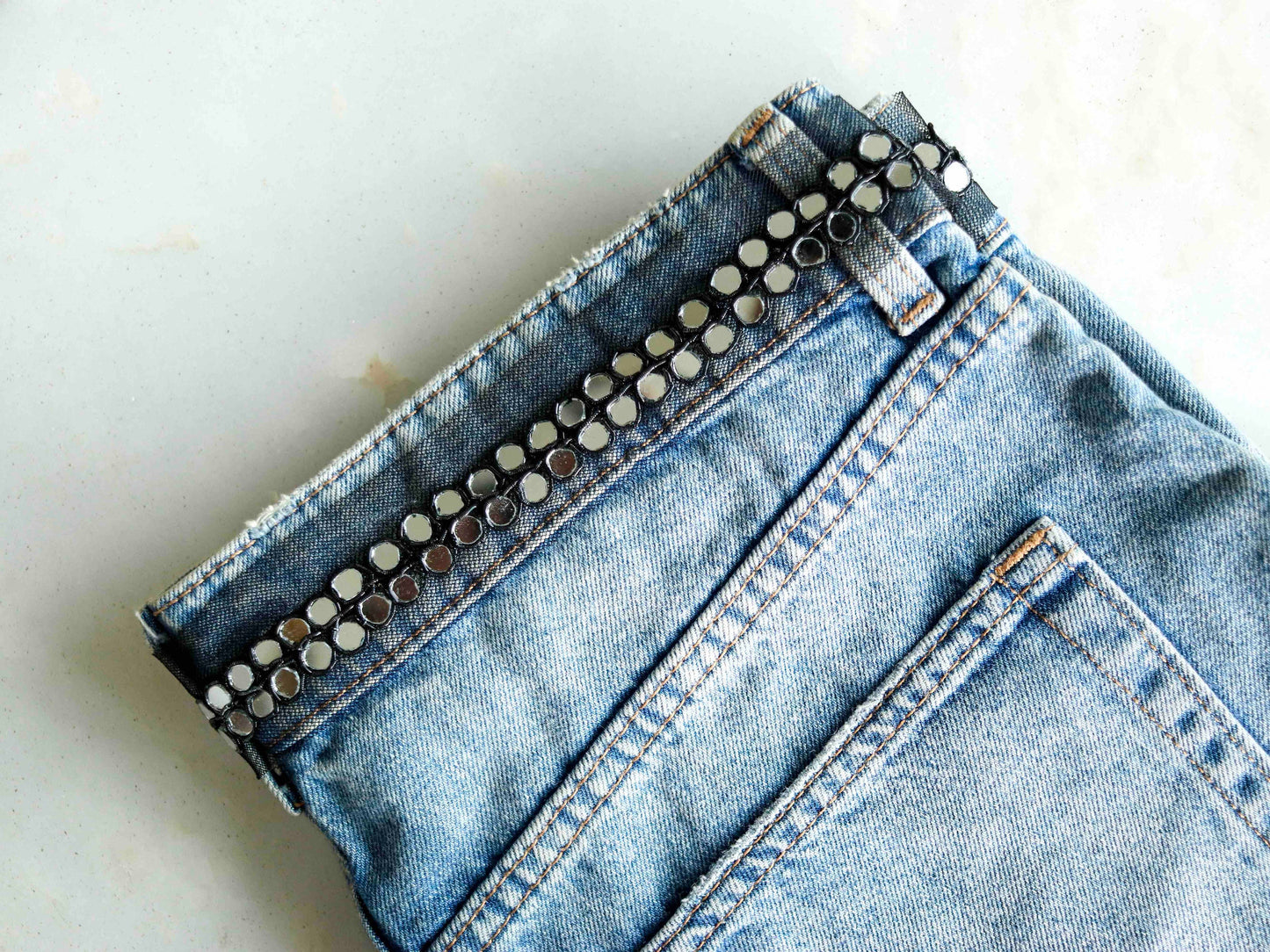 Black Net Mirror Embroidered Trim,Floral Handmade Thin Net Mirror Indian Border,Bridal Designer Lace,Mirror Saree Border,Price/mtr