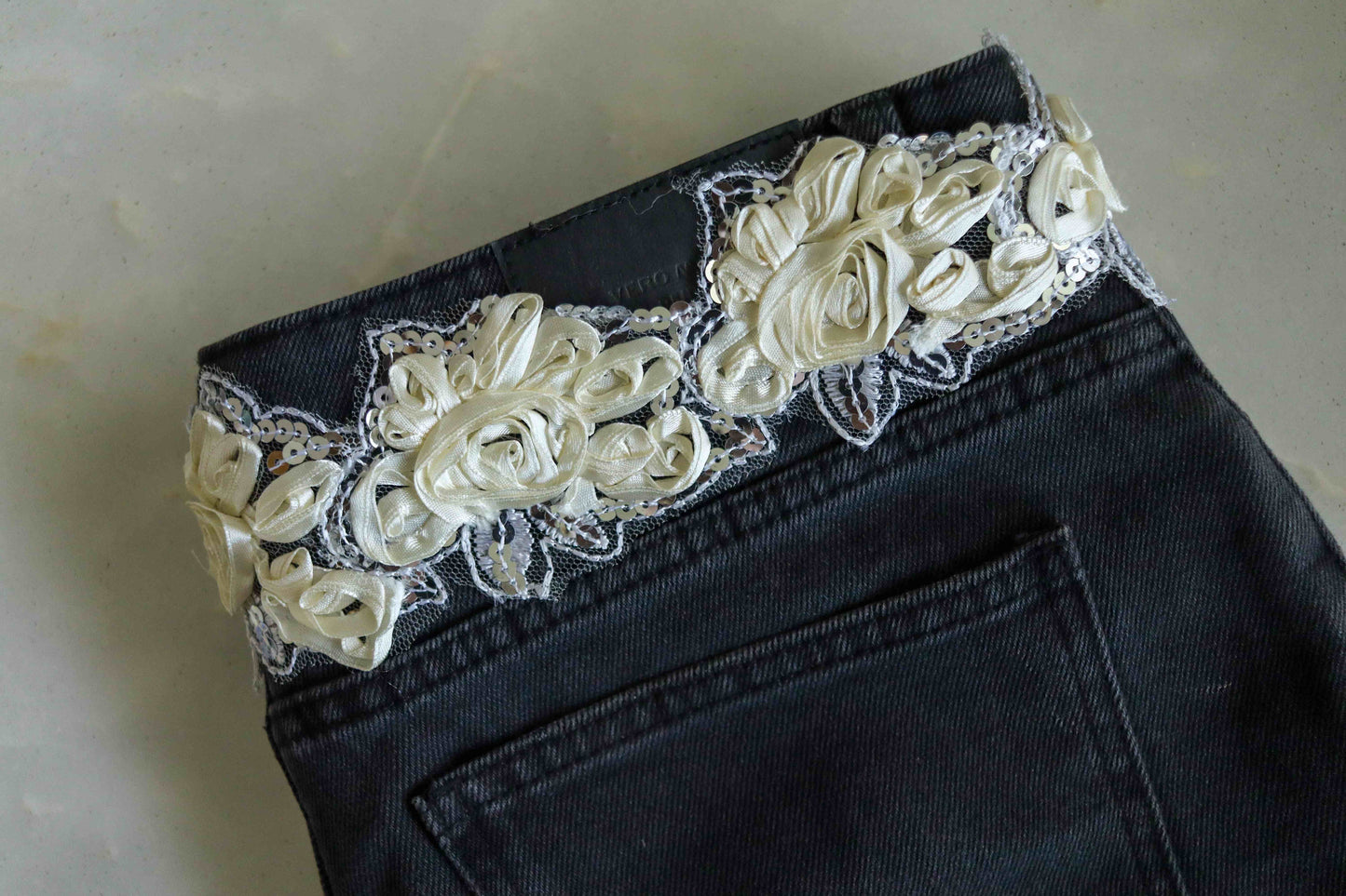 White Ribbon Floral Embroidered Trim,White Cutwork Sequin Net Floral Lace,Indian Fabric Trim,White Floral Saree Cutwork Border,Price/mtr