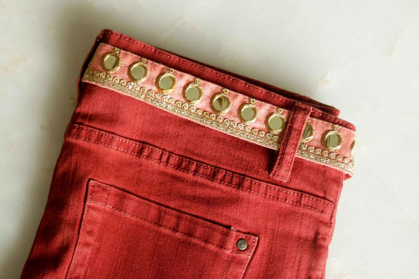 Peach Gold Mirror Sequin Trim,Indian Embroidered Border,Peach Fuzz Faux Mirror Lace,Peach Mirror Saree Border,Price/mtr