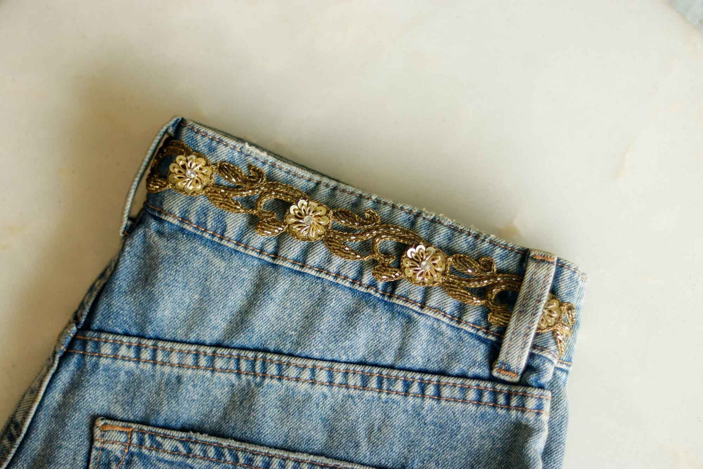 Vintage Gold Floral Cutwork Trim,Handmade Embroidered Indian Floral Border,Golden Lace,Bridal Saree Border,Designer Trim,Price/mtr