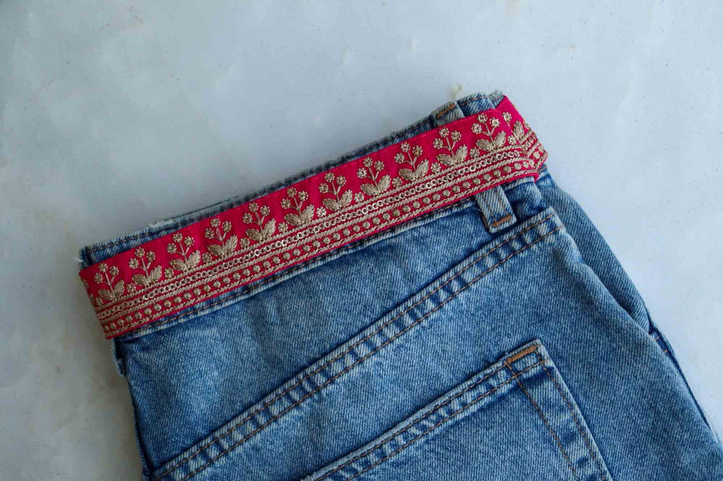 Pink Gold Floral Embroidered Trim,Indian Sequin Border,Pink Floral Lace,Pink Saree Border,Indian Fabric Trim,Price/mtr