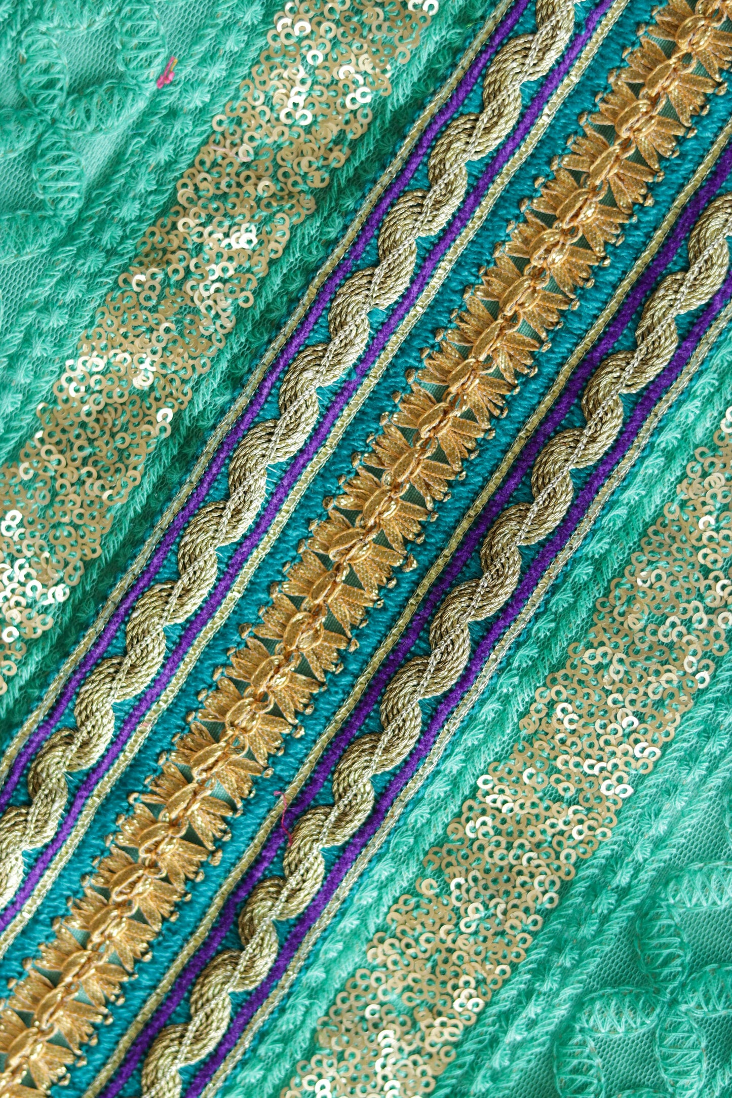 Boho Handmade Teal Net PlaceMat,Kitschy Indian Table Décor,Upcycled Trims Borders Table Mat,Prayer Mat,Embroidered Lace Tapestry,Price/pc