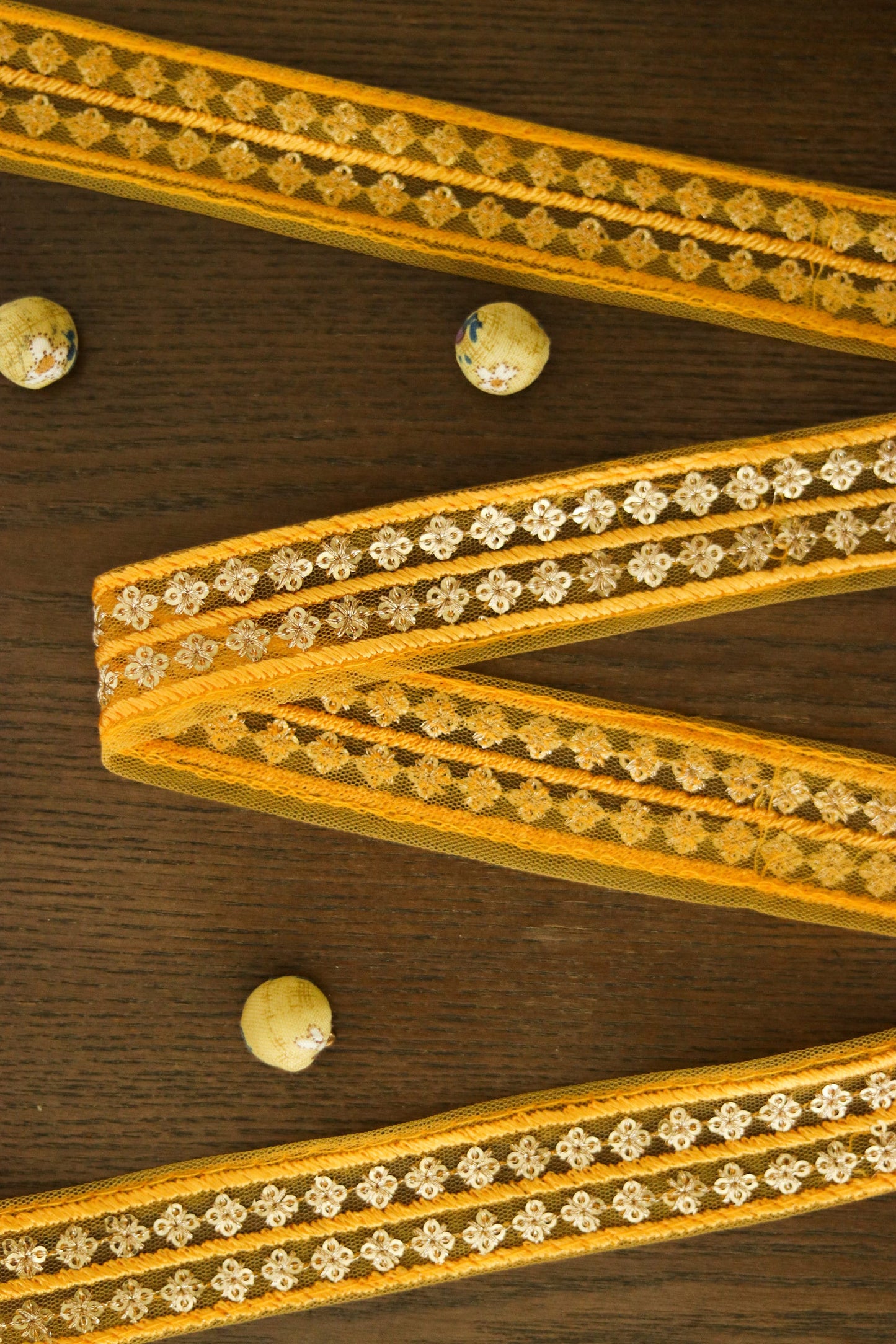 Yellow Net Floral Embroidered Trim,Yellow Gold Floral Border,Floral Embroidery Lace,Yellow Sequins Lace,Indian Yellow Saree Border,Price/mtr