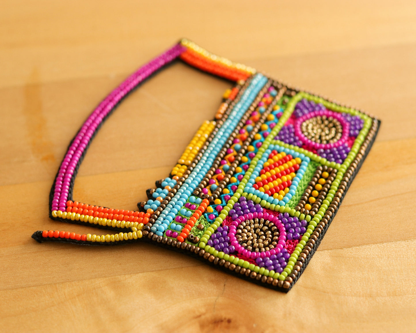 Radio beaded embroidered patch,Quirky Handmade Beaded applique,Boho patch,Vintage radio music applique,Costume Denim Patch,Sew on DIY Patch