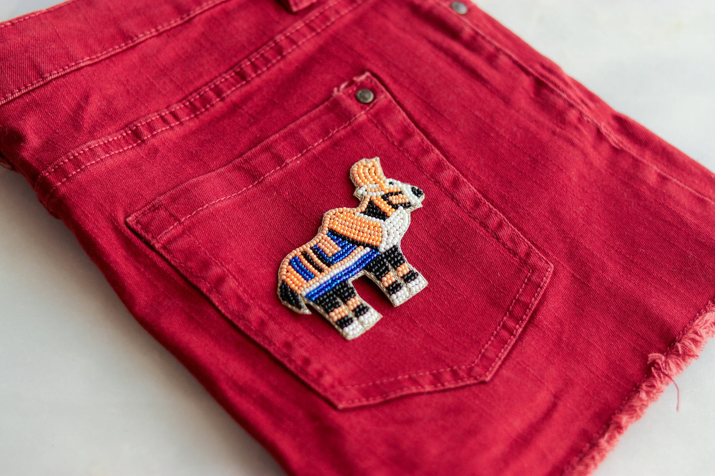 Multicolour Bull Cow Beaded Patch,Handmade embroidered applique,Colouful Bullock Patch,Animal patch,Denim Patch,Sew on applique,DIY Patch