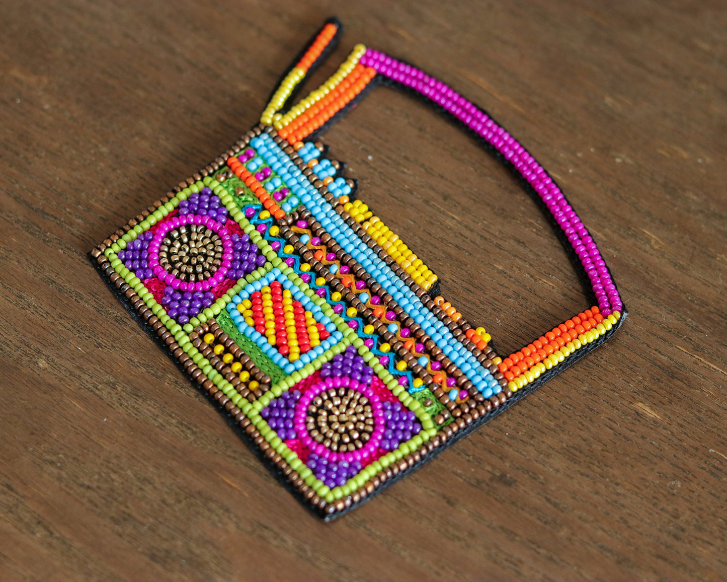 Radio beaded embroidered patch,Quirky Handmade Beaded applique,Boho patch,Vintage radio music applique,Costume Denim Patch,Sew on DIY Patch