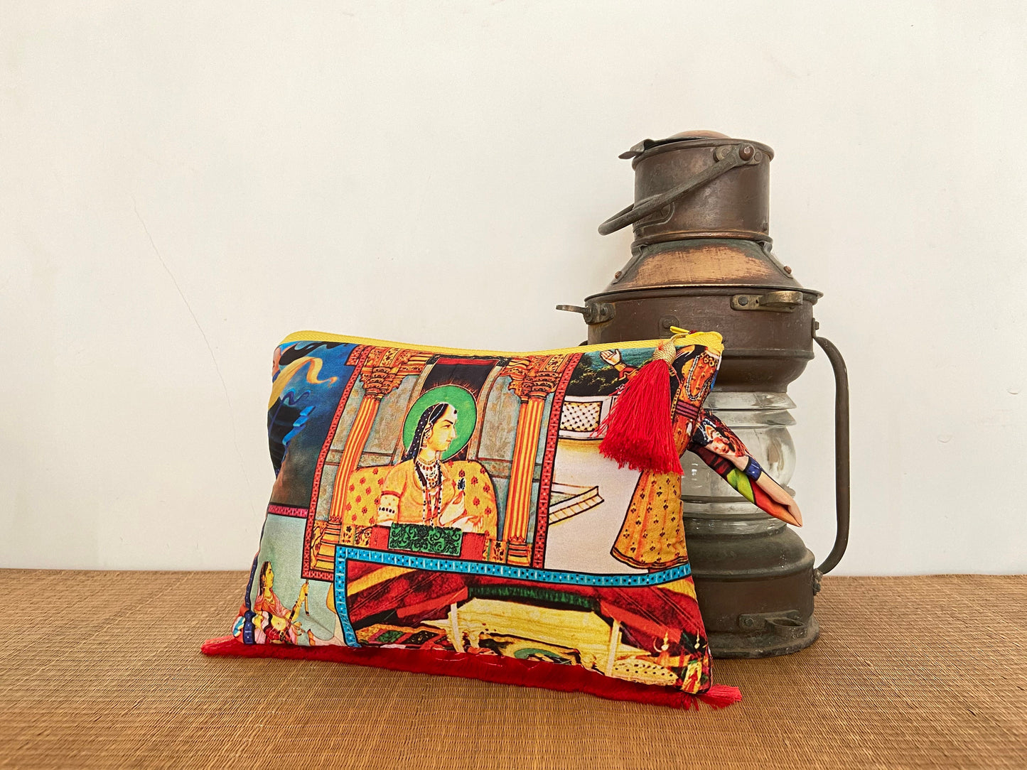 Darbaar - Indian Royal Print pouch,Quirky Printed Make-up pouch,Toiletry Travel Accessory bag,Boho clutch,Stocking filler,Christmas gift