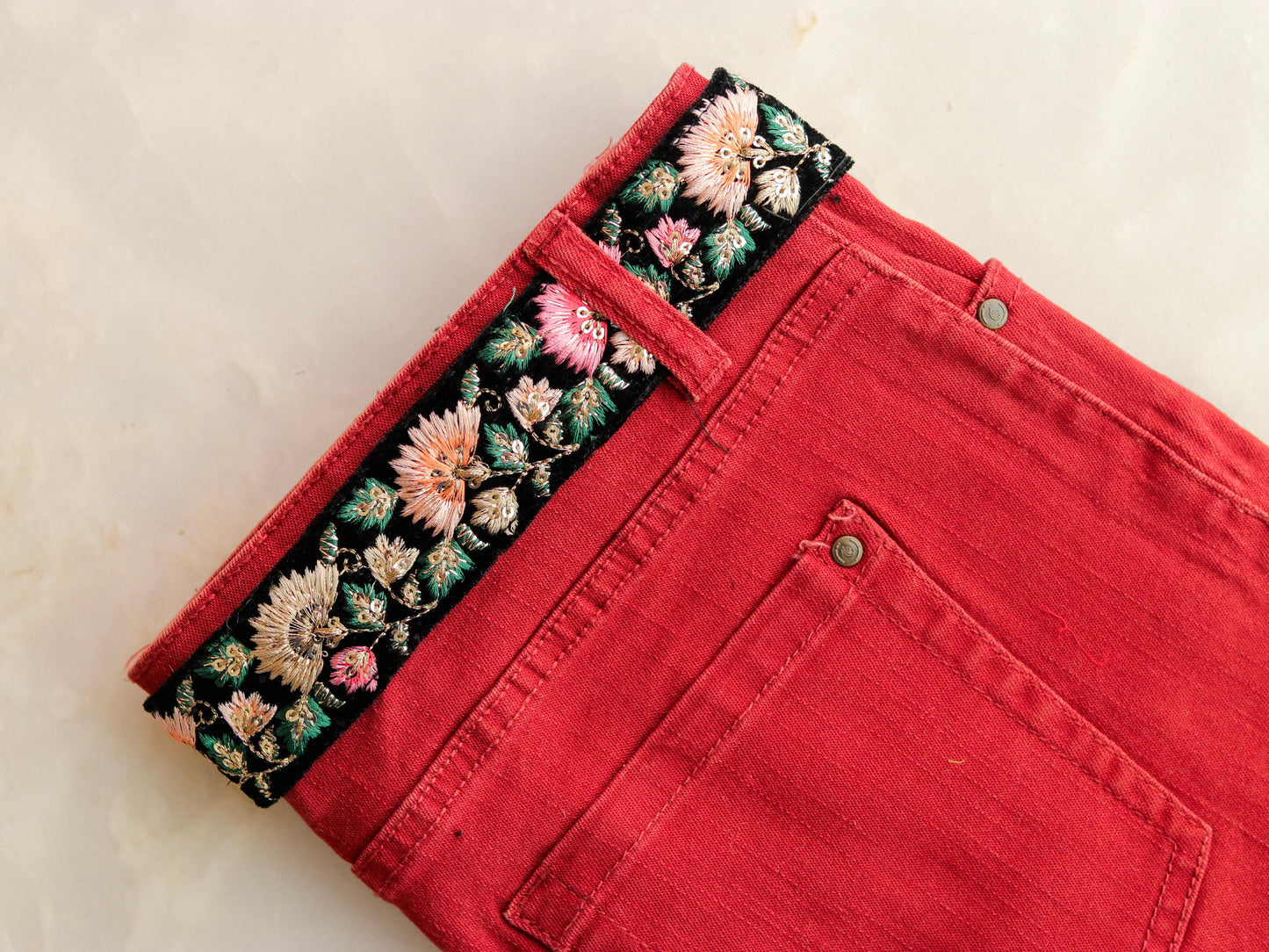 Black Velvet Floral Embroidered Trim,Indian Fabric Embroidered Border,Black Pink Floral Lace,Parsi Embroidery,Black Saree Border,Price/mtr