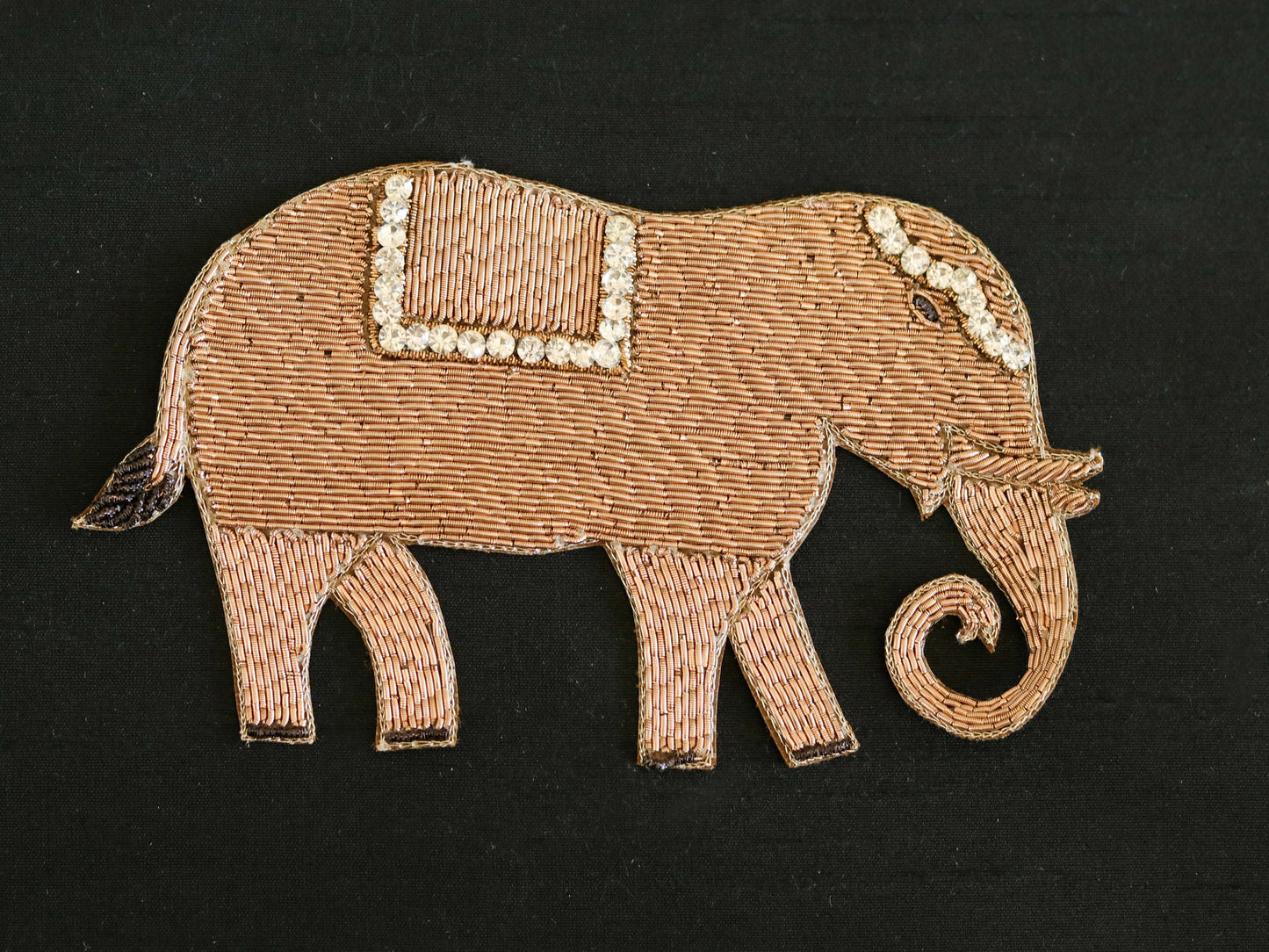 Golden Elephant Embroidered Patch,Handmade embroidered applique,Golden Elephant Applique,Animal patch,Denim Patch,Sew on applique,DIY Patch