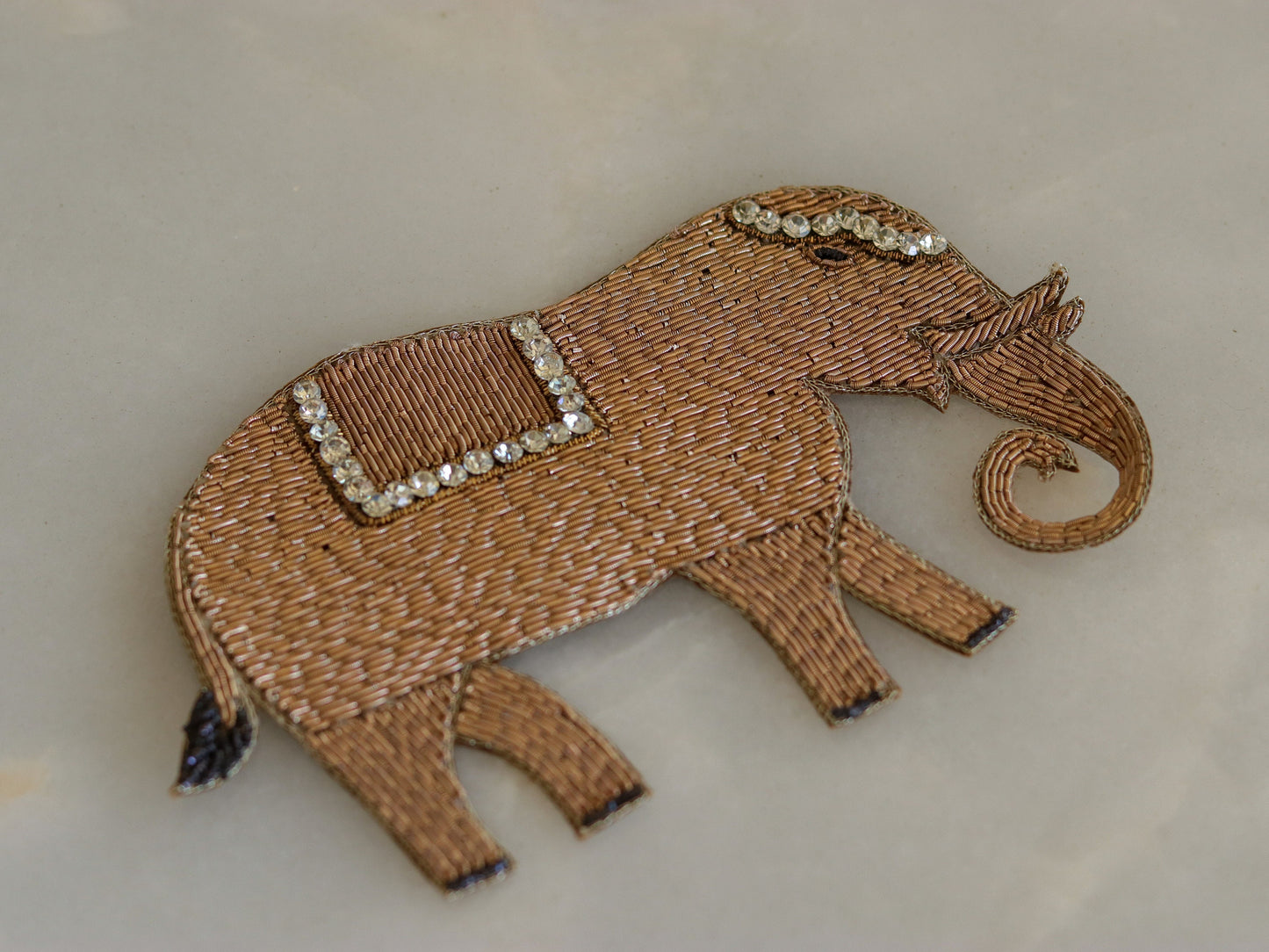 Golden Elephant Embroidered Patch,Handmade embroidered applique,Golden Elephant Applique,Animal patch,Denim Patch,Sew on applique,DIY Patch