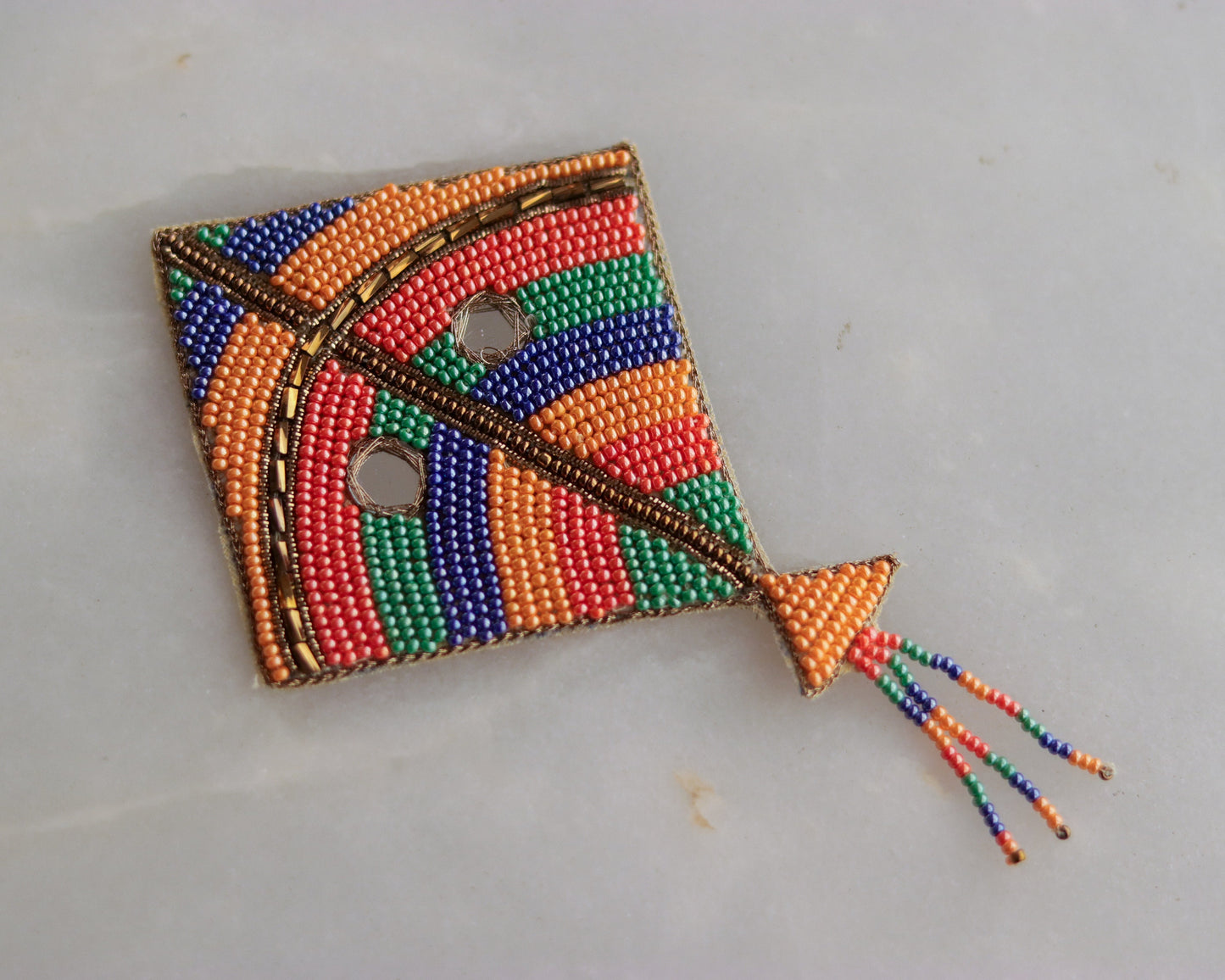 Multicolour Kite beaded embroidered patch,Handmade Beaded applique,Quirky Kite patch,Boho applique,Costume Denim Patch,Sew on DIY Patch