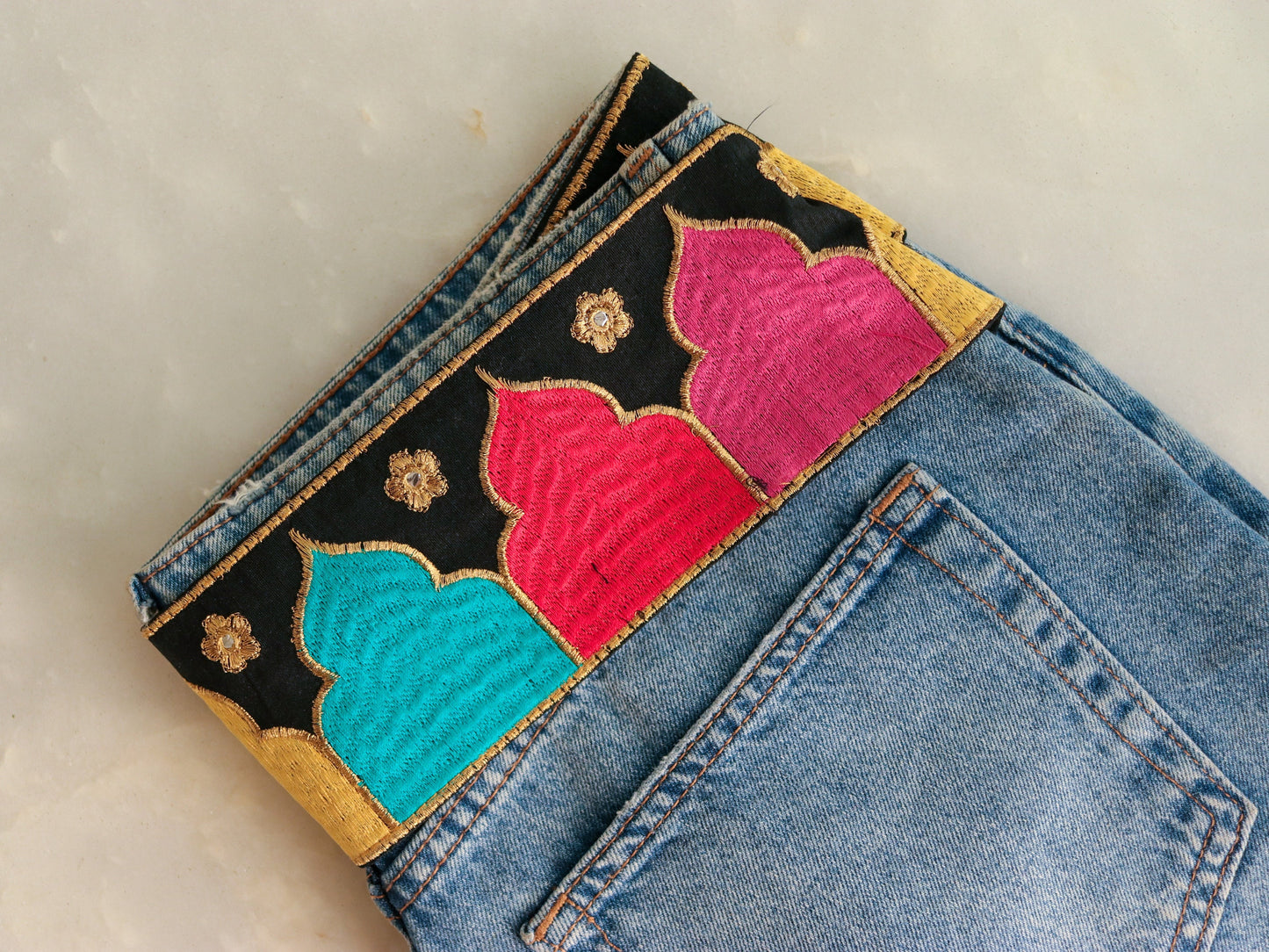 Colourful Black Palace Embroidered Trim,Black Multicolour Border,Boho Trim,Royal Indian Designer Lace,Black Saree Border,Price/mtr