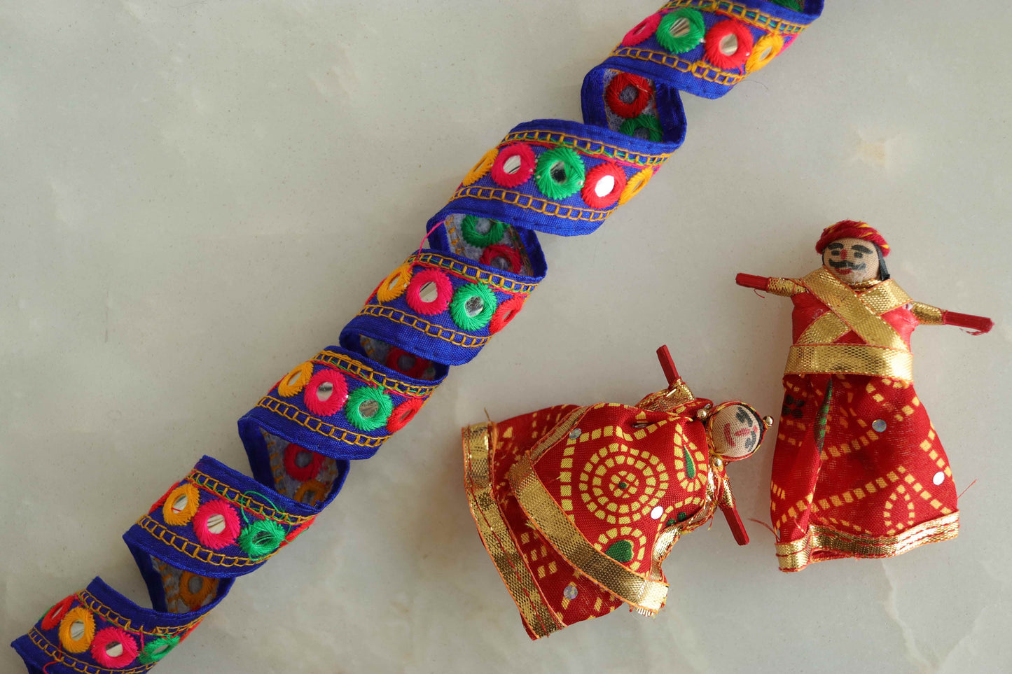 Blue Mirror Embroidered Kutchi Trim,Indian Embroidered Border,Blue Faux Mirror Lace,Tribal Boho Hippie Saree Border,Price/mtr