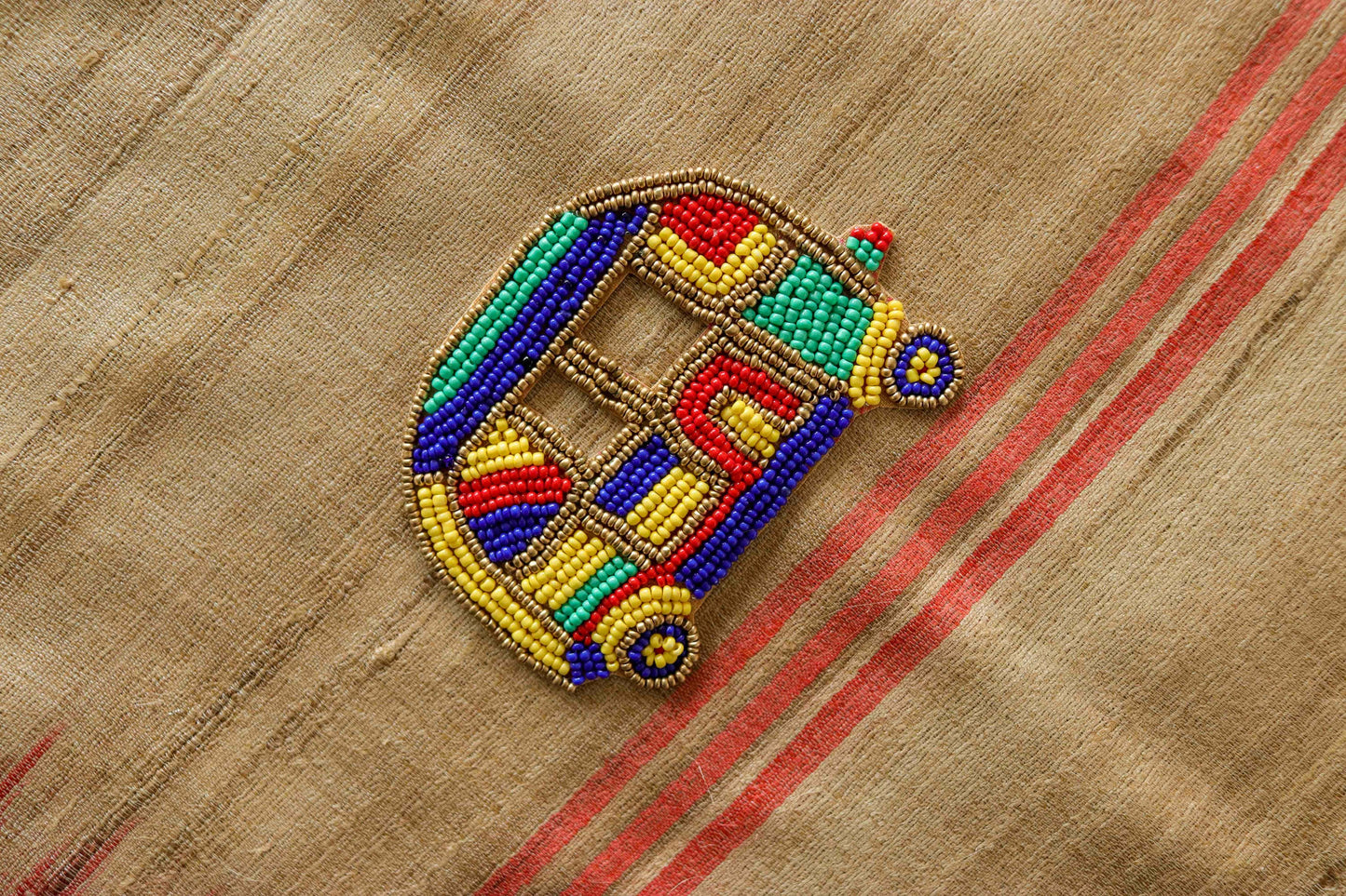 Quirky Multicolour Tuktuk beaded patch,Handmade Auto applique,Boho embroidered vehicle patch,Sew on DIY Patch