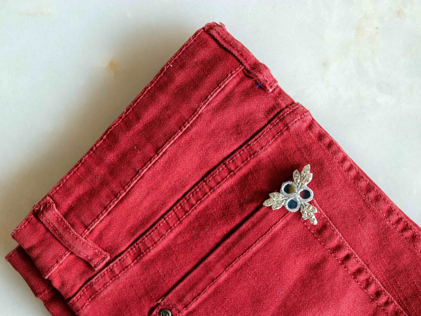 Silver mirror butti embroidered patch,Handmade triangle embroidered applique,Silver zari floral patch,DIY Patch, 2 pieces