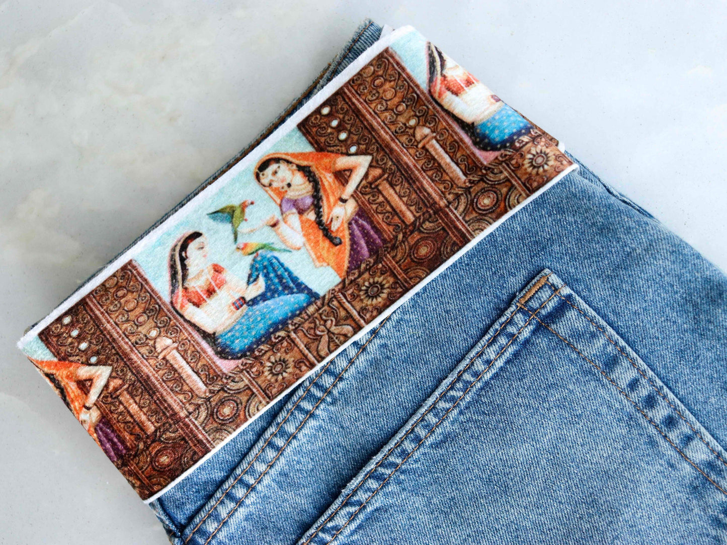 Indian Woman Digital Print Trim,Printed Suede Indian Girl Border,Quirky Boho Digital Print Lace,Bridal Digital Saree Border,Price/mtr