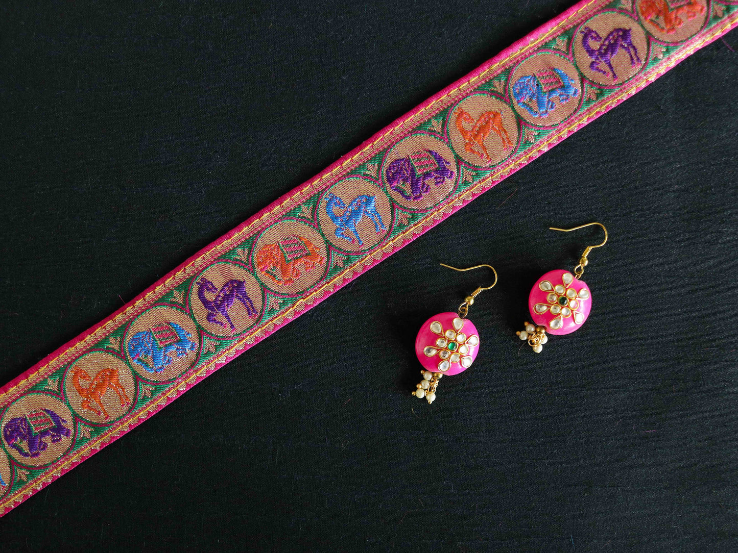 Deer Elephant Banarasi Brocade Trim,Indian Brocade Lace,Animal Banarasi Border,Animal Designer Saree Border,Price/mt