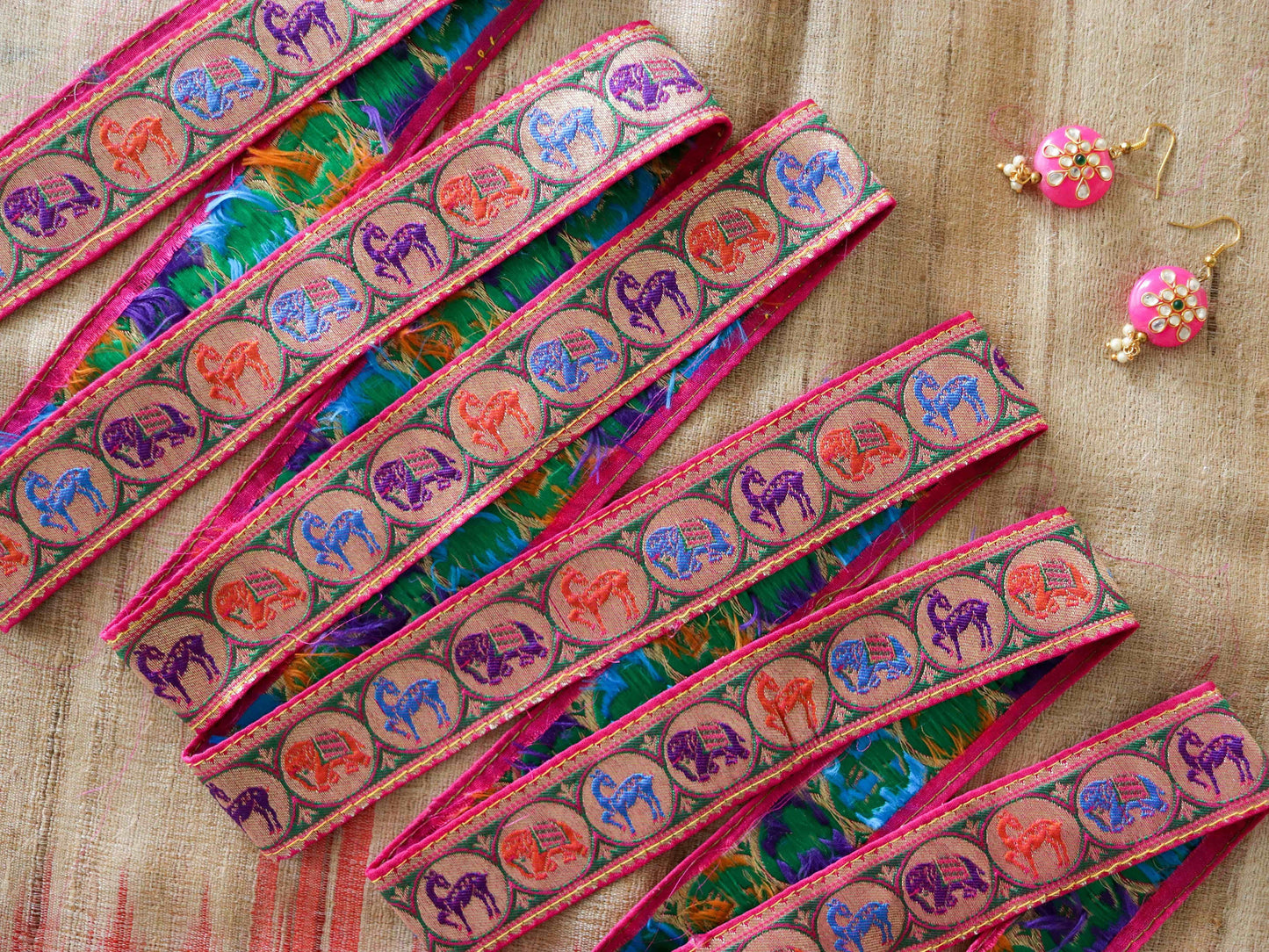 Deer Elephant Banarasi Brocade Trim,Indian Brocade Lace,Animal Banarasi Border,Animal Designer Saree Border,Price/mt