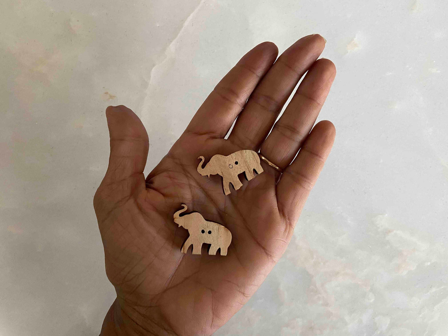 Wooden Elephant Buttons,Beige Elephant Charms,Sherwani Button,Boho Quirky Animal Shape Buttons