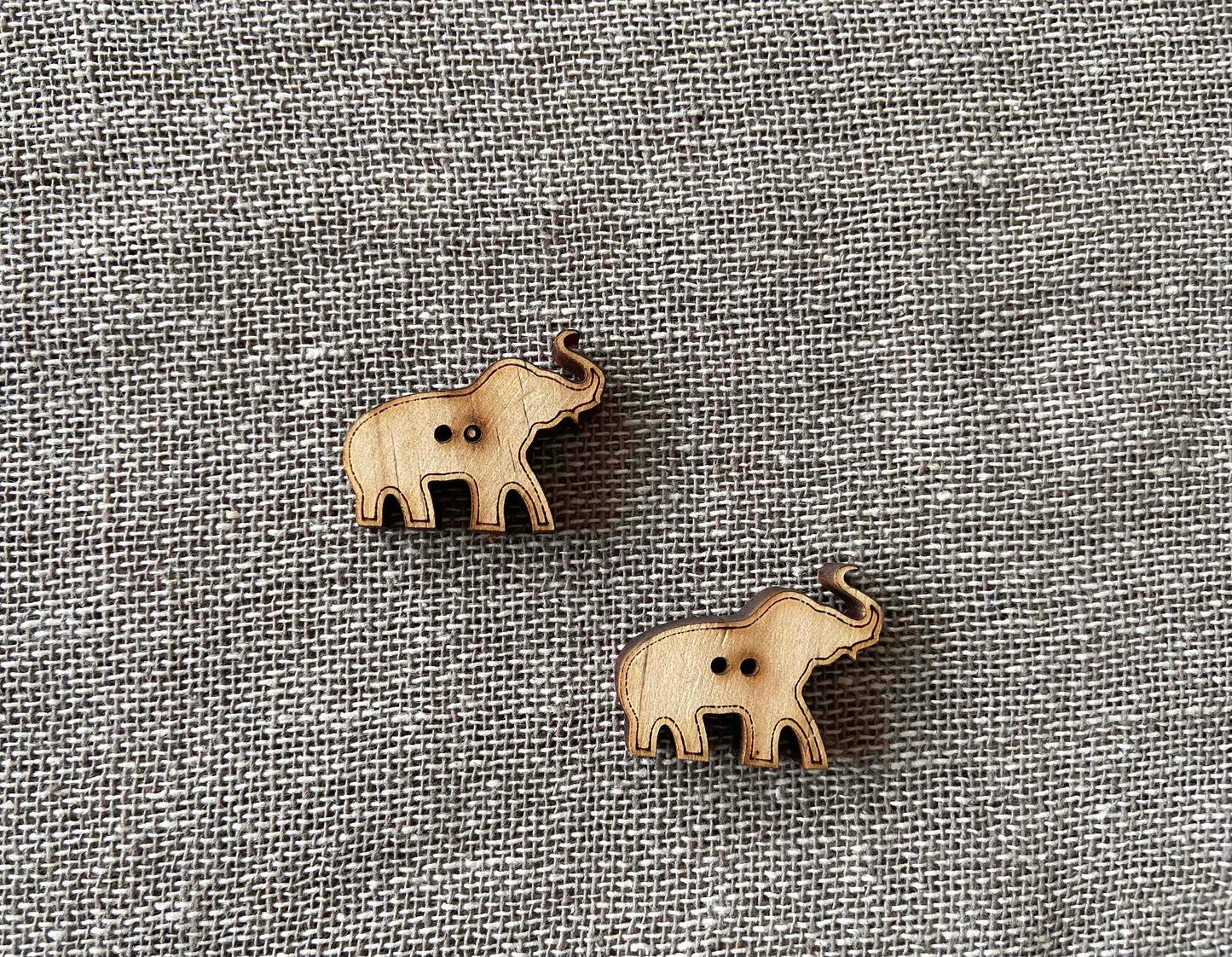 Wooden Elephant Buttons,Beige Elephant Charms,Sherwani Button,Boho Quirky Animal Shape Buttons