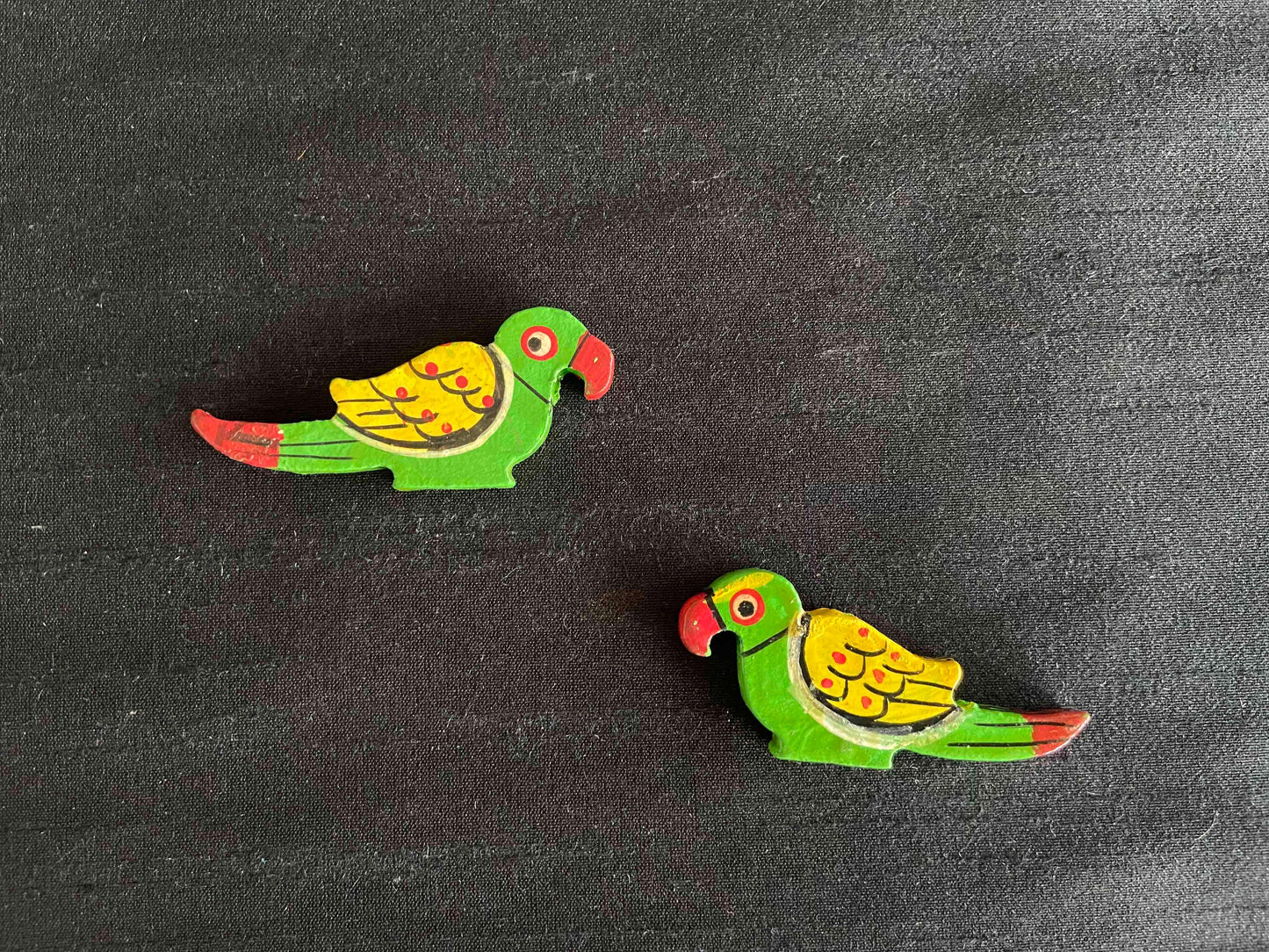 Wooden Parrot Buttons,Green Parrot Charms,Double Sided Charms,Sherwani Tote Bag Button,Boho Quirky Bird Shape Buttons