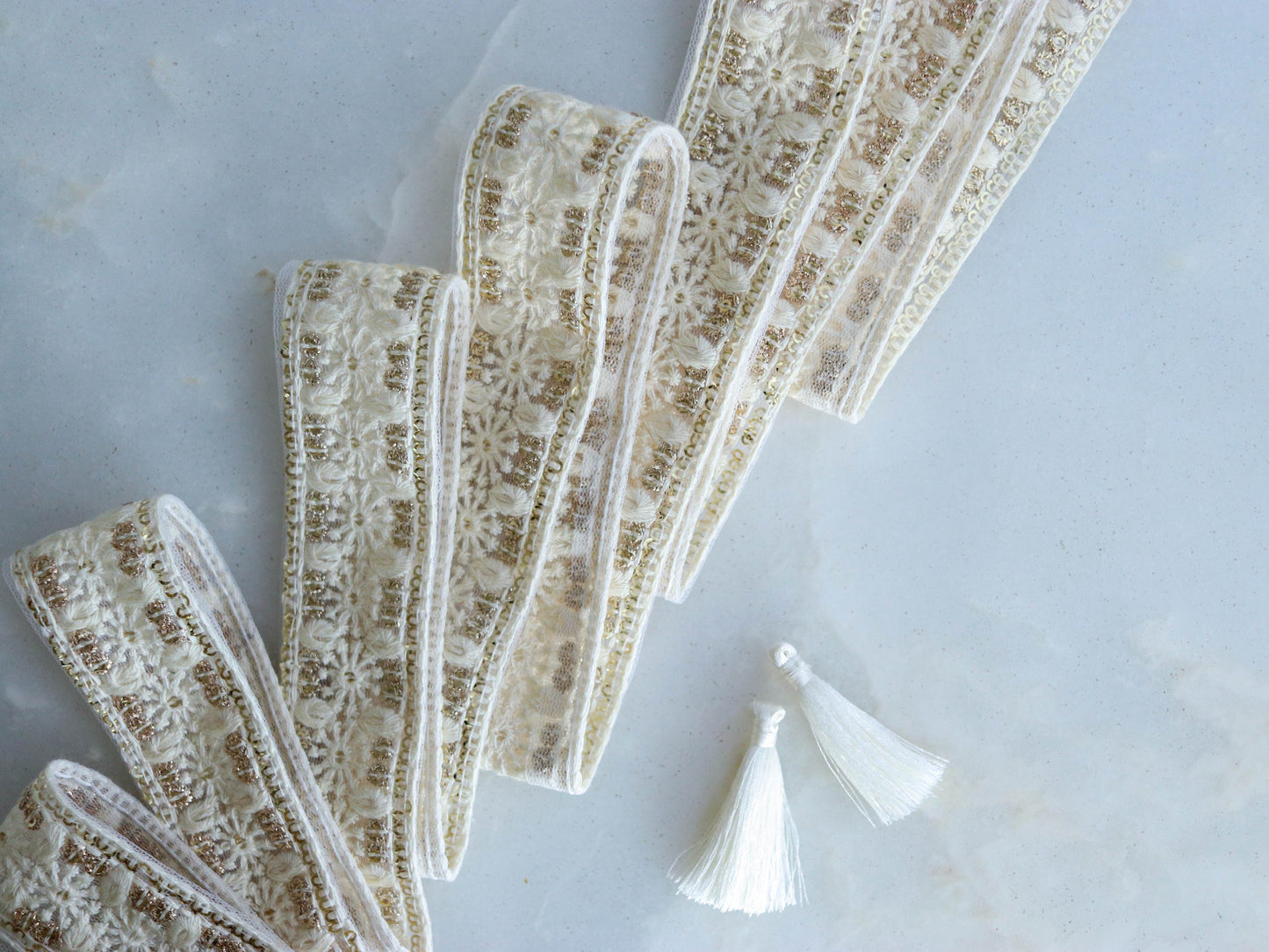 White Gold Floral Embroidered Trim,Indian Fabric Net Sequins Border,White Sequins Lace,White Gold Saree Border,Price/mtr