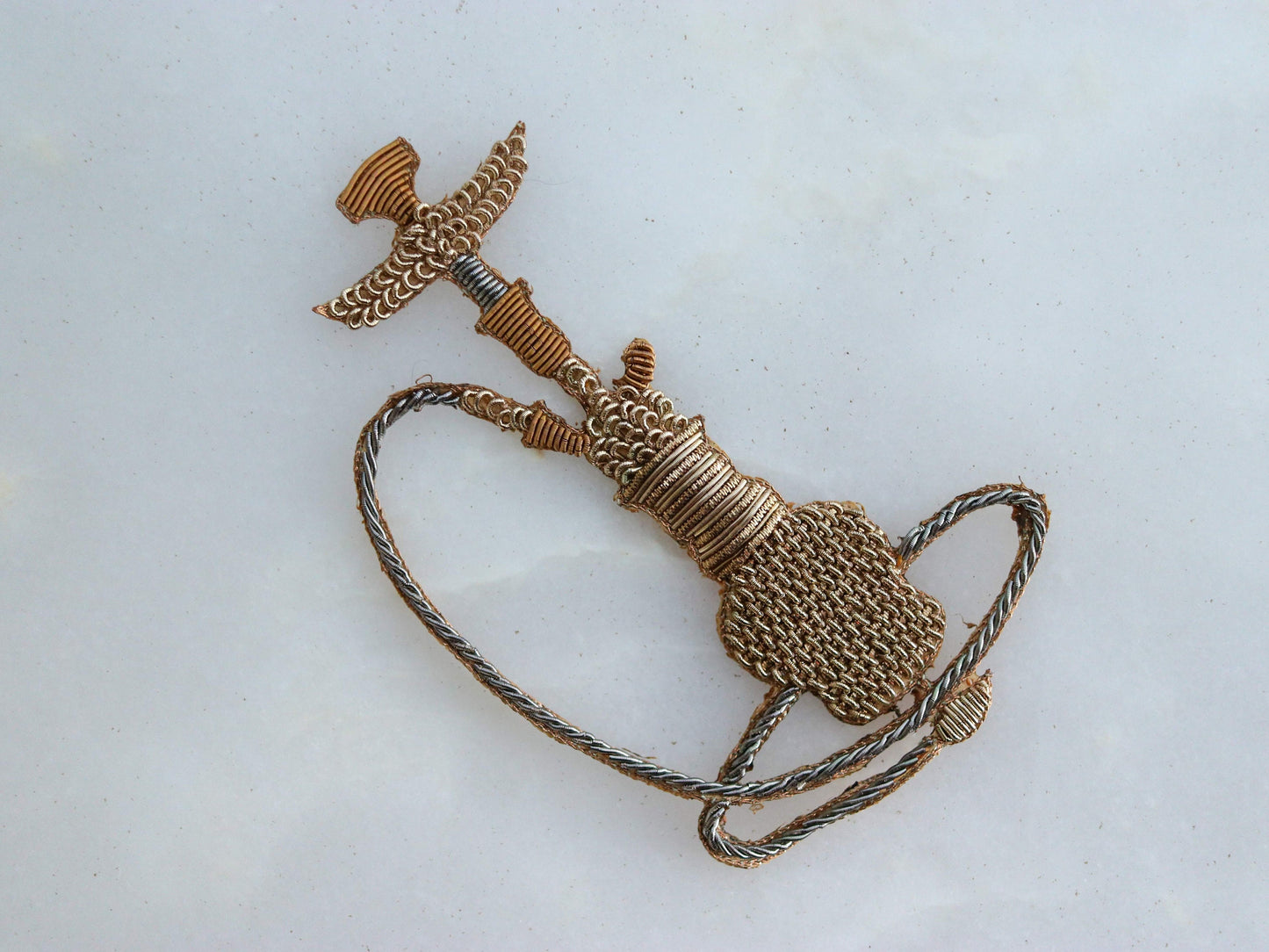 Quirky Gold Hookah Embroidered Patch,Handmade embroidered applique,Golden Smoking Shisha Patch,Sew on applique,DIY Patch