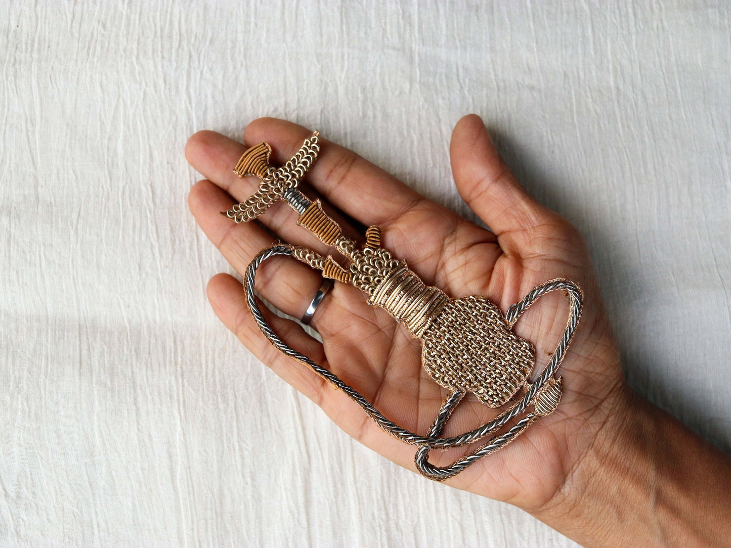 Quirky Gold Hookah Embroidered Patch,Handmade embroidered applique,Golden Smoking Shisha Patch,Sew on applique,DIY Patch