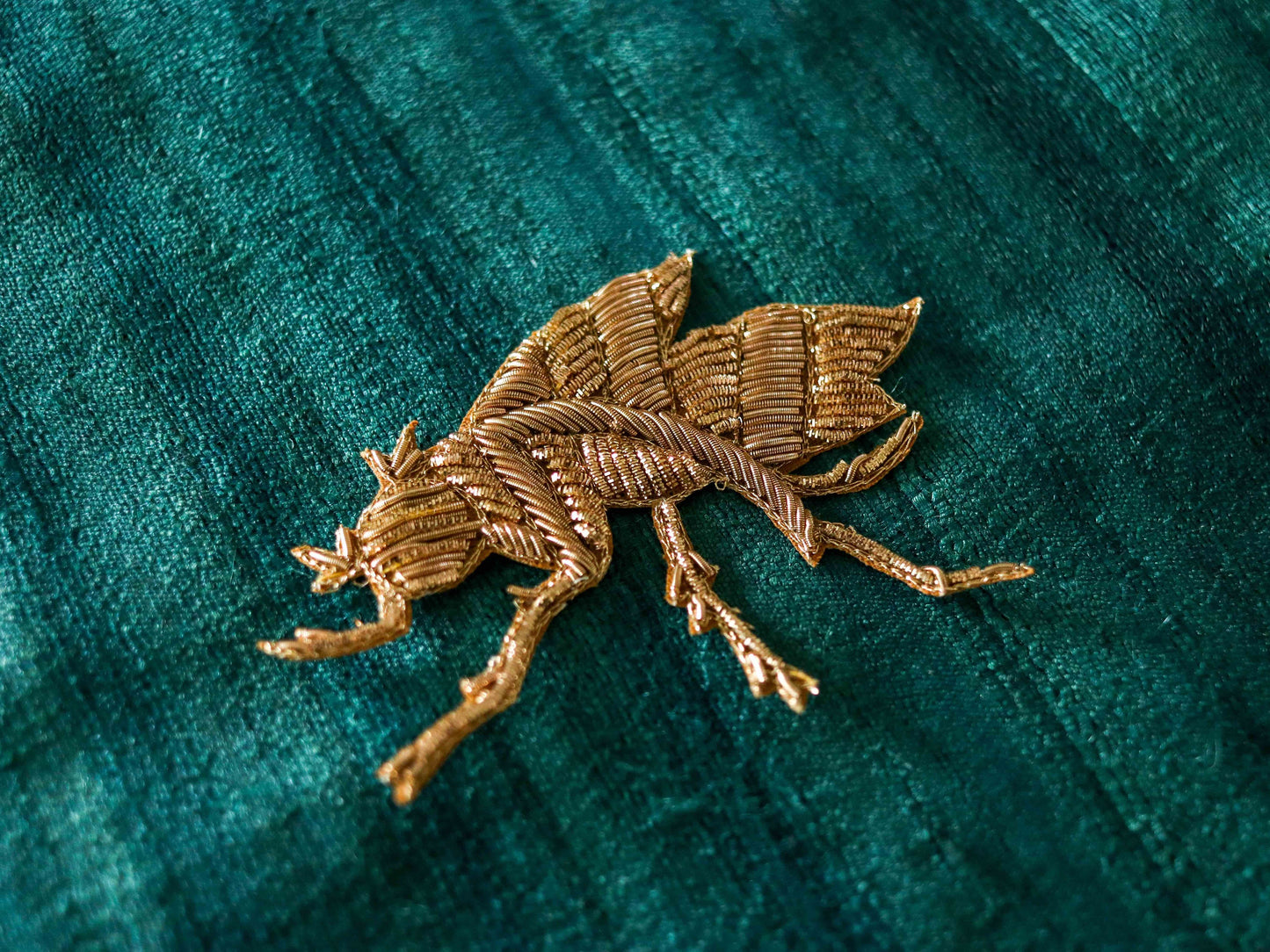 Quirky Gold Embroidered Bee Patch,Handmade bee applique,Boho Gold Insect Patch,Denim Patch,Sew on applique,DIY Patch