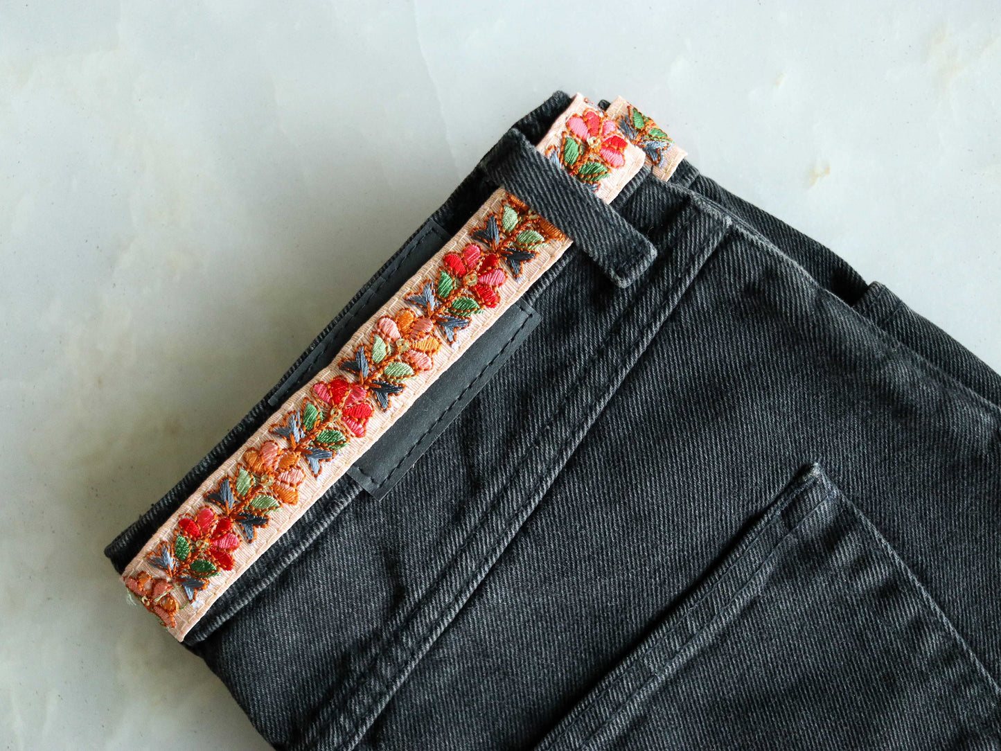 Peach Fuzz Floral Embroidered Trim,Multicolour Indian Fabric Embroidered Border,Peach Pink Red Floral Lace,Floral Saree Border,Price/mtr