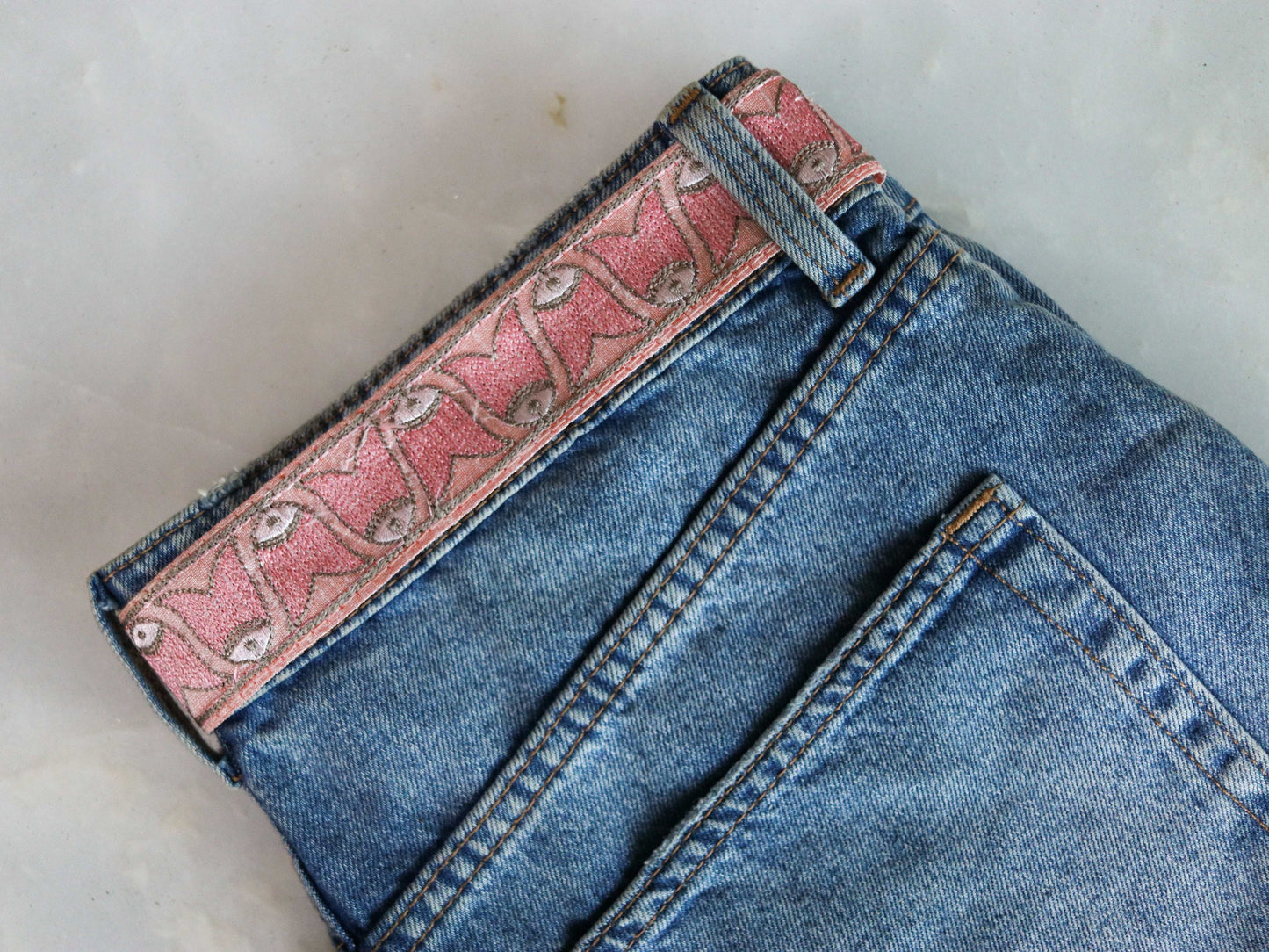 Pink Madhubani Fish Embroidered Trim,Indian Tribal Folk Embroidery Border,Quirky Boho Animal Lace,Fish Saree Border,Price/mtr