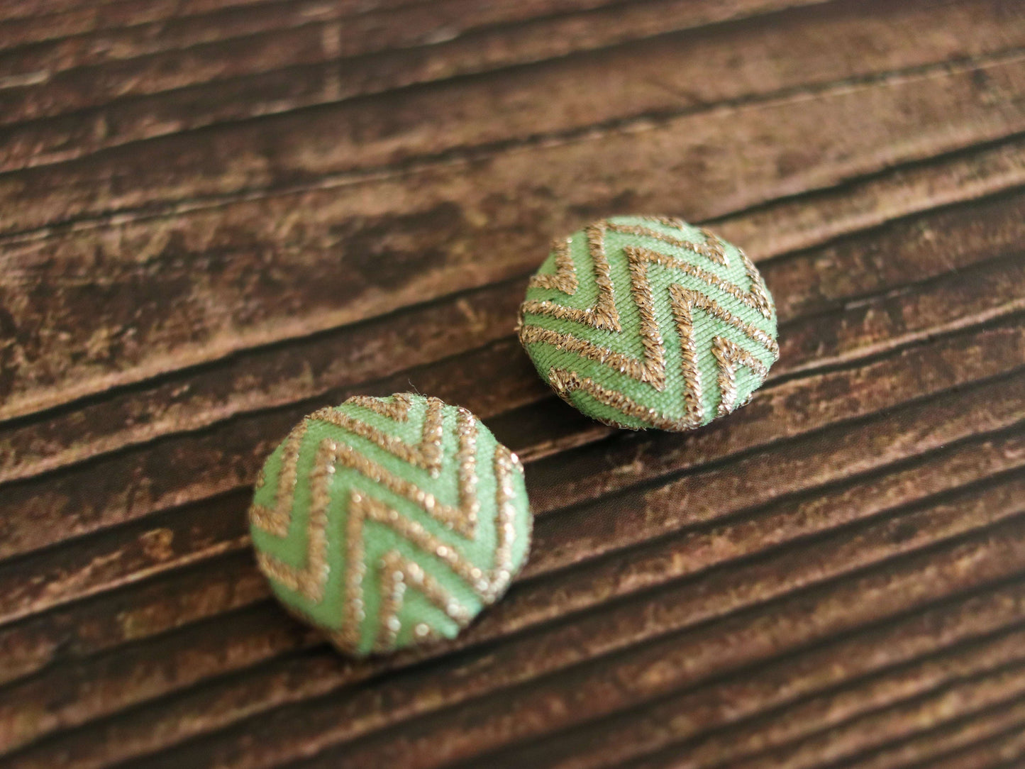 Green Gold Brocade Fabric Button,Handmade Woven Button,Mint Green Gold Charm,Green Gota Button Charm,Sherwani Wedding Button,2 pcs