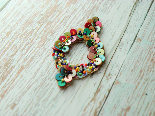 Multicolour Sequin Beaded Patch,Handmade Pastel Colour Sequin Cutwork Applique, Boho Quirky Sequin Patch,DIY Patch