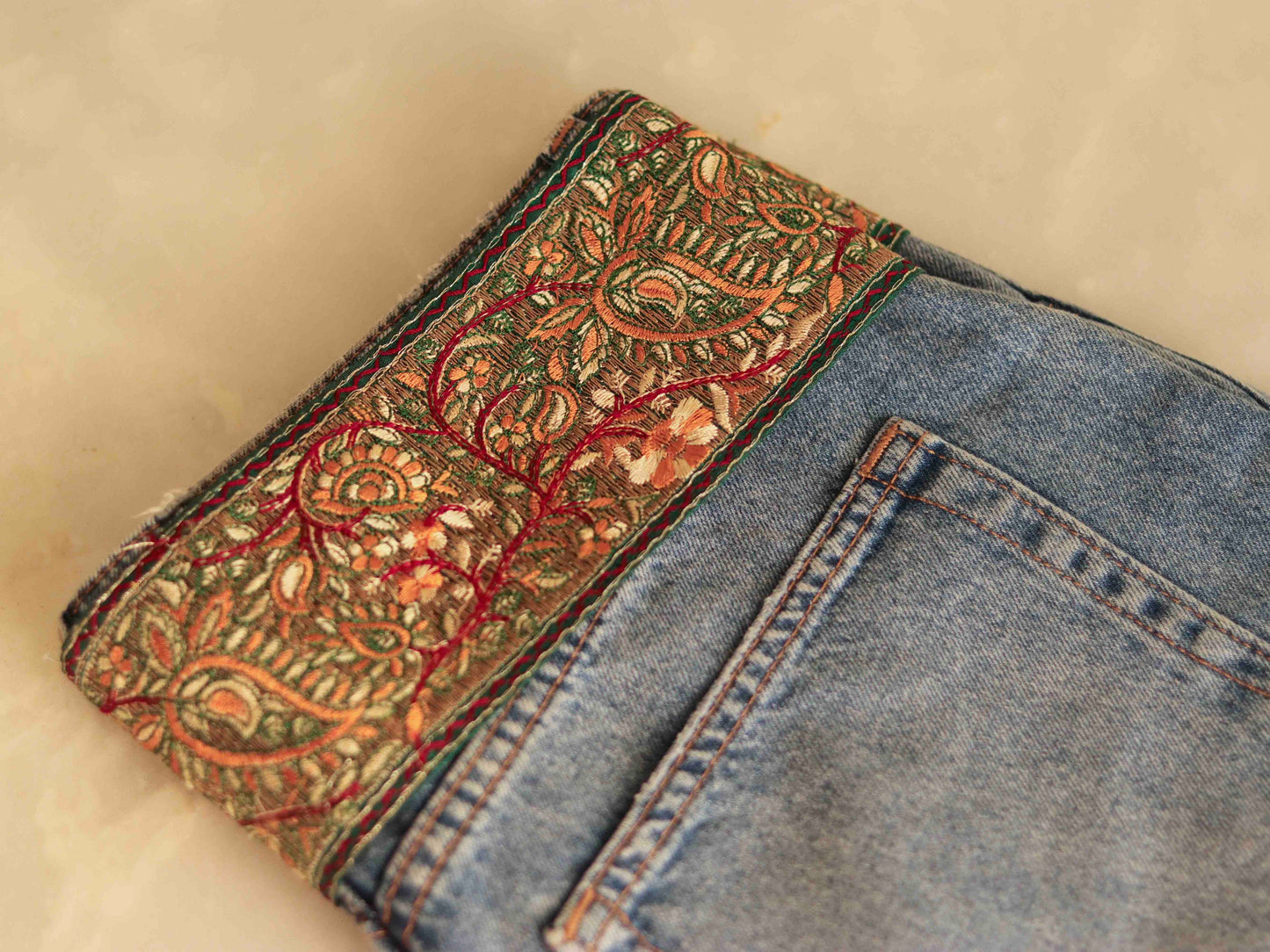 Green Red Floral Embroidered Trim,Indian Fabric Embroidered Border,Green Red Floral Lace,Parsi Embroidery Saree Border,Price/mt