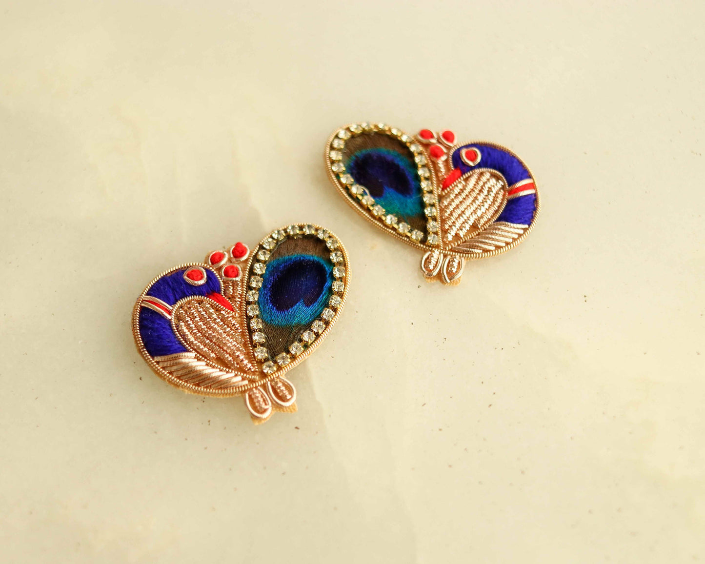 Colourful peacock embroidered patch,Handmade peacock sequin applique, Indian bird patch,Sew on Applique,DIY Patch