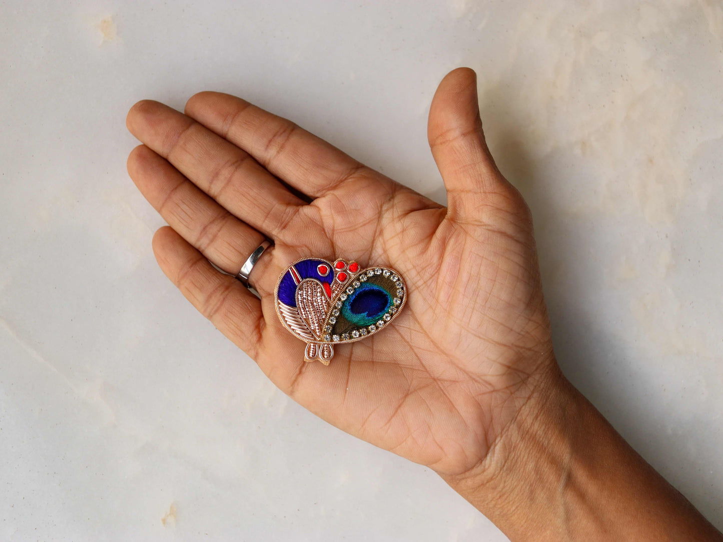 Colourful peacock embroidered patch,Handmade peacock sequin applique, Indian bird patch,Sew on Applique,DIY Patch