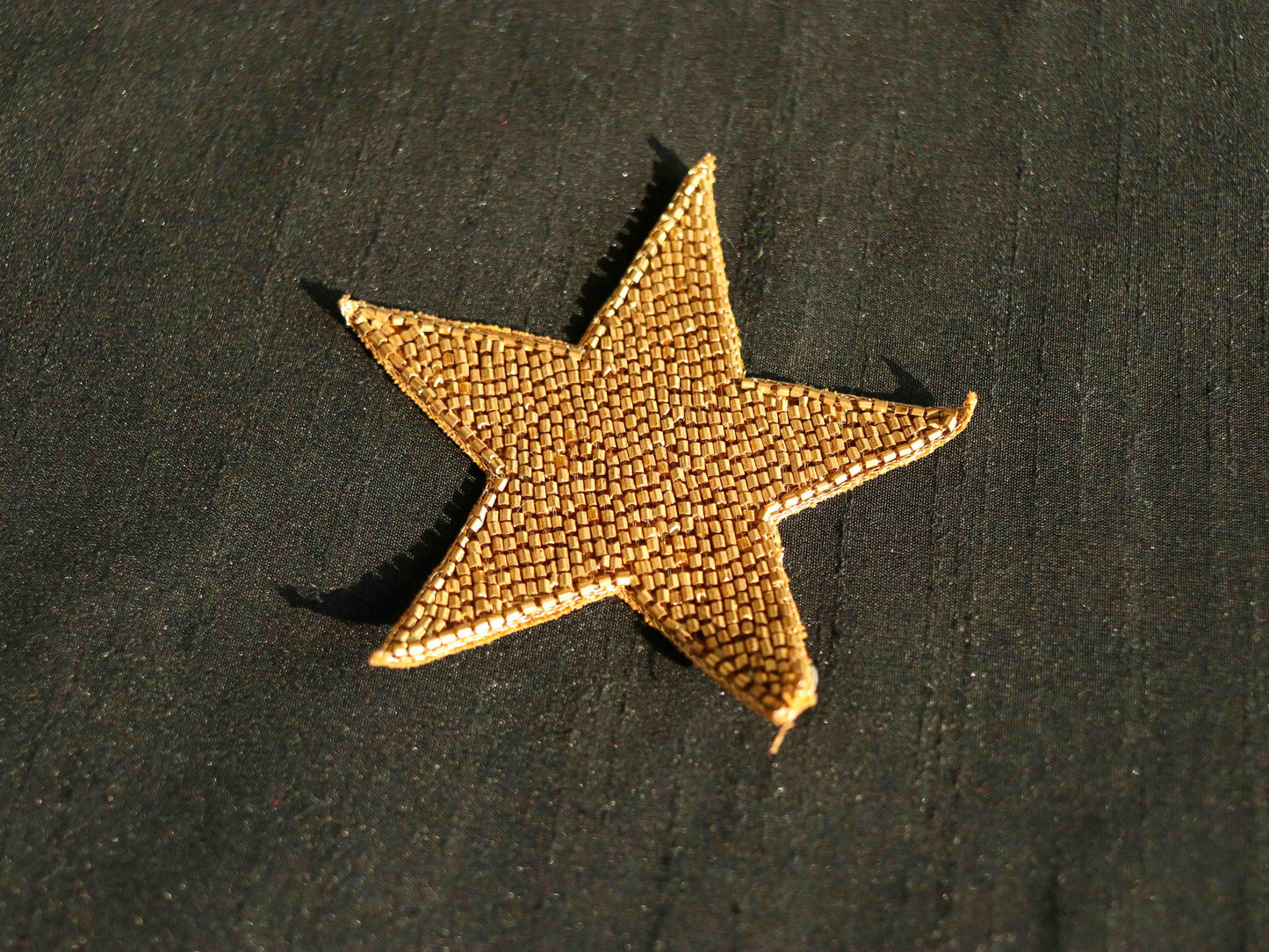 Golden Star butti embroidered patch, Handmade gold beaded applique Butta, Gold Christmas star patch, DIY Patch