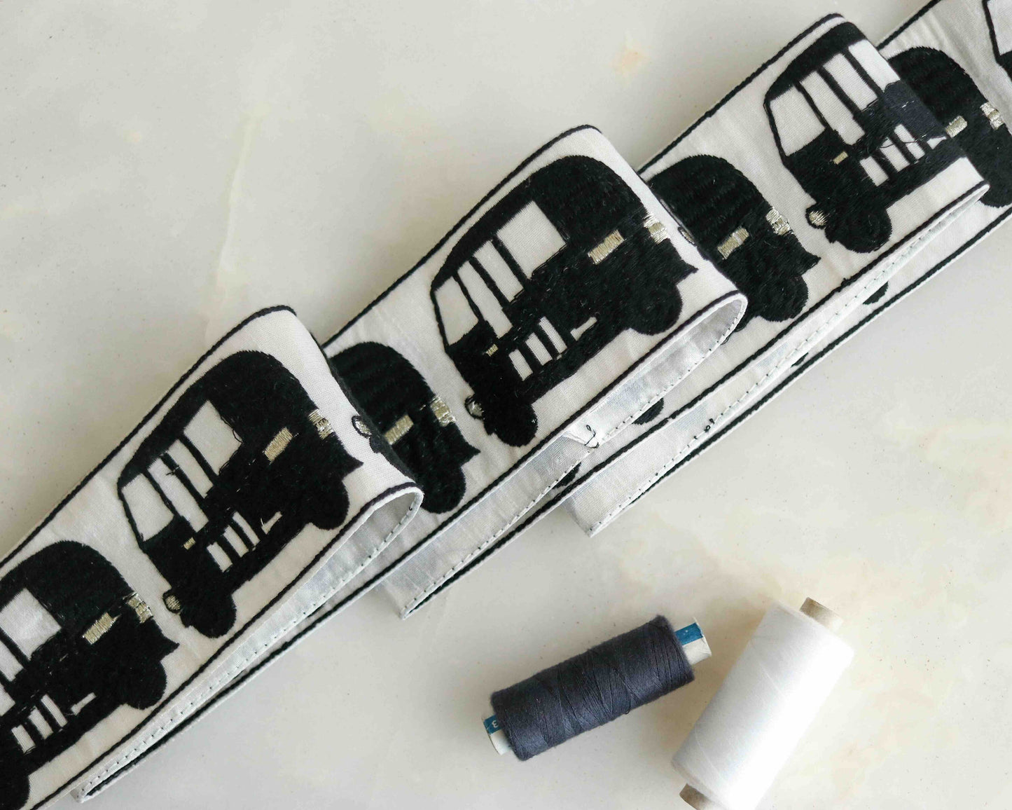 Black White Tuktuk Embroidered Trim,Quirky Auto Border,Rickshaw Embroidered Lace,Boho Vehicle Trim,Indian Quirky Saree Border,Price/mtr