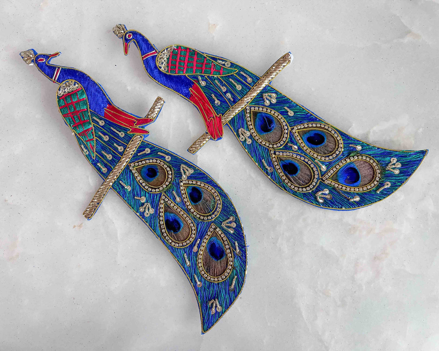 Boho peacock embroidered patch,Handmade peacock design applique, Indian bird patch,Sew on Applique, DIY Patch
